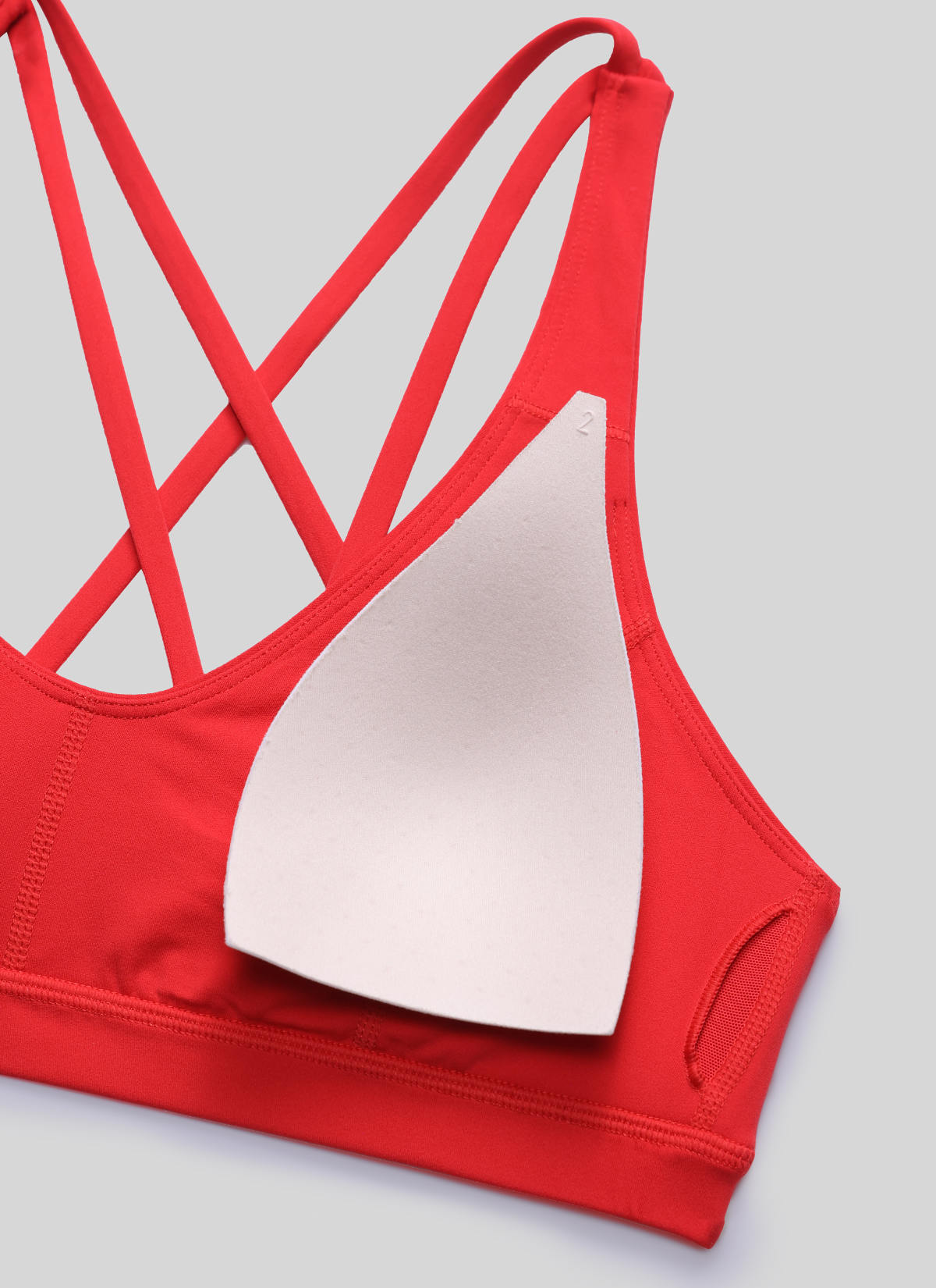 CRZ YOGA Damen Butterlift Riemchen BH Niedriger Schnitt U-Ausschnitt Tiefrot