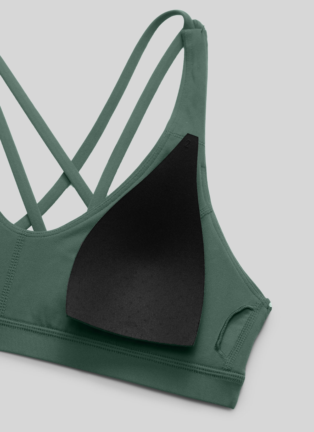 CRZ YOGA Damen Butterlift Riemchen BH Niedriger Schnitt U-Ausschnitt Dunkles Waldgrün