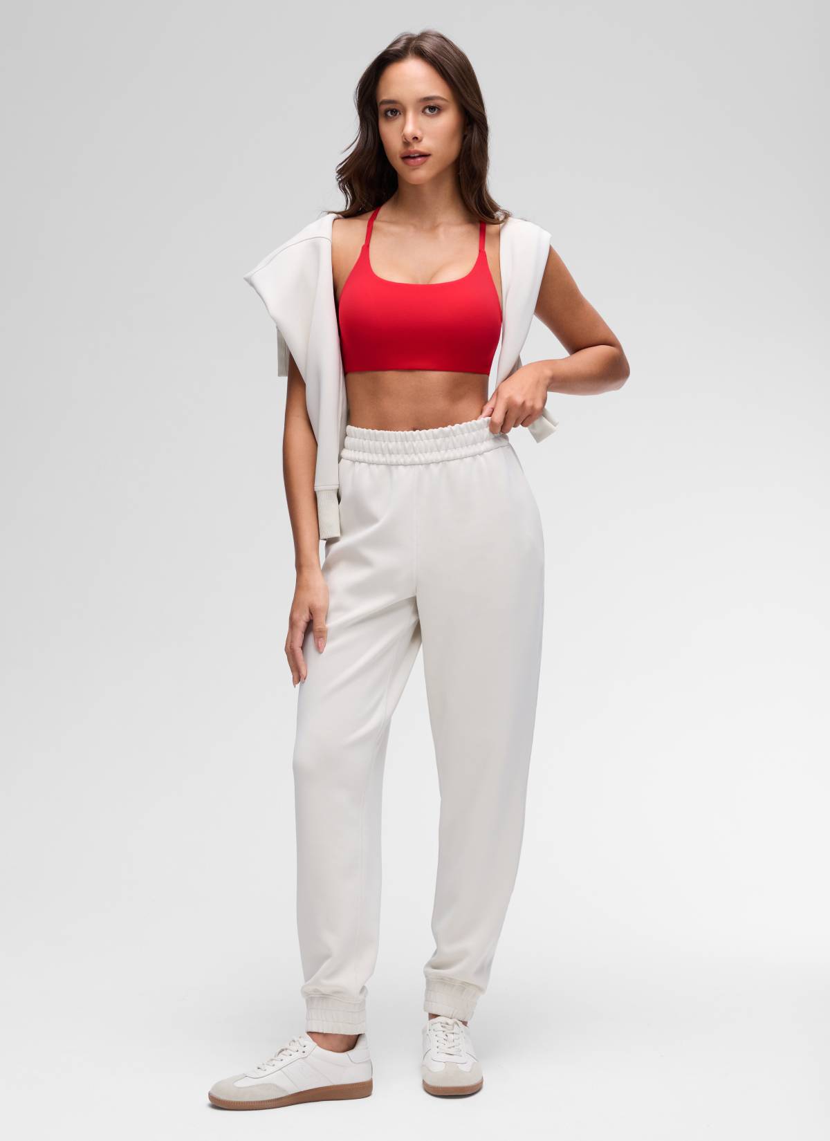 CRZ YOGA Damen Butterluxe Verdrehter Criss-Cross-Rücken Sports BHs Aurora Rot