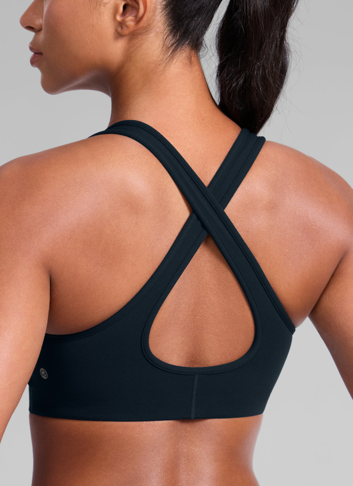 CRZ YOGA Damen Butterlift Tiefer V-Ausschnitt Breite Riemen Sports BHs Echte Marine