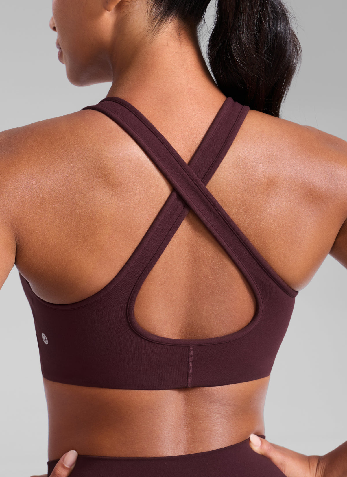 CRZ YOGA Damen Butterlift Tiefer V-Ausschnitt Breite Riemen Sports BHs Reife Pflaume