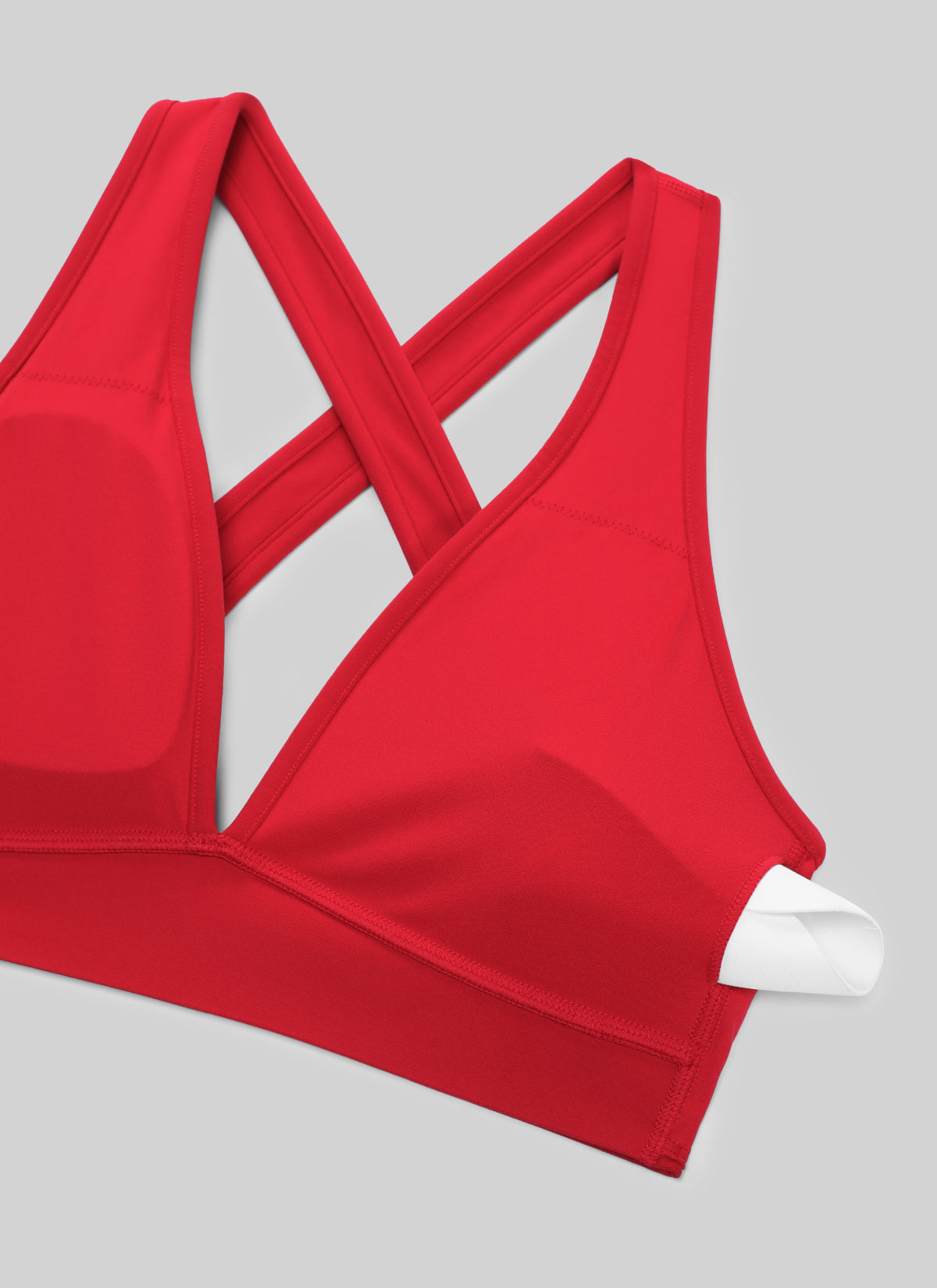 CRZ YOGA Damen Butterlift Tiefer V-Ausschnitt Breite Riemen Sports BHs Aurora Rot
