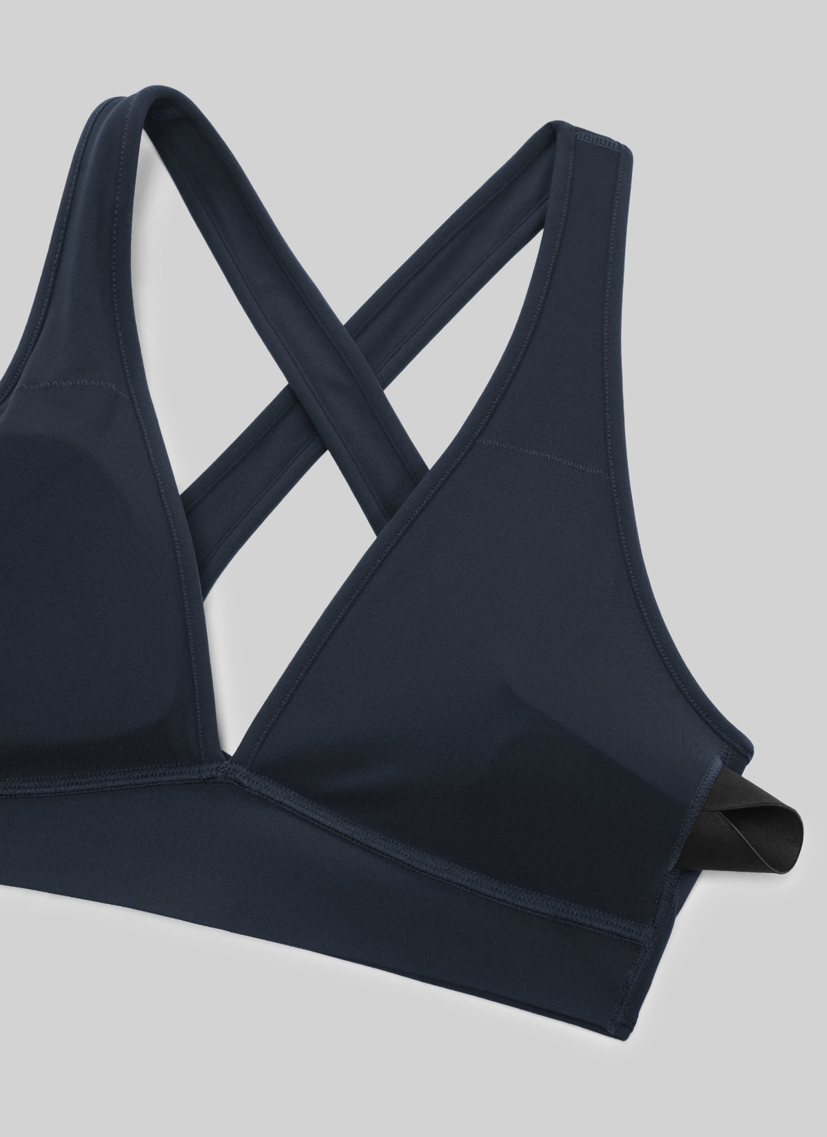 CRZ YOGA Damen Butterlift Tiefer V-Ausschnitt Breite Riemen Sports BHs Echte Marine