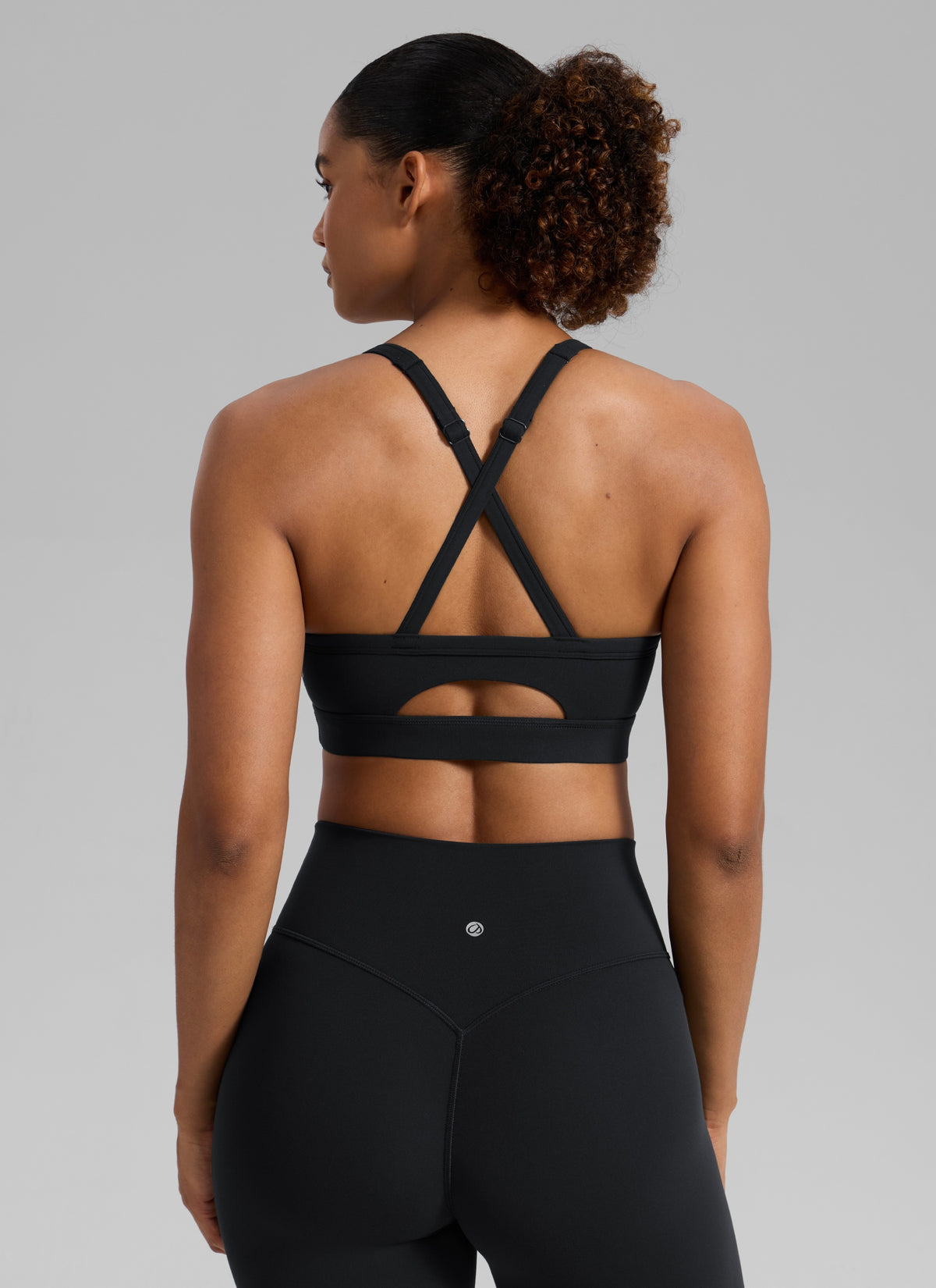 CRZ YOGA Damen Butterlift Verstellbare Dünne Träger Kreuzrücken BHs Schwarz @model_info:Barbara