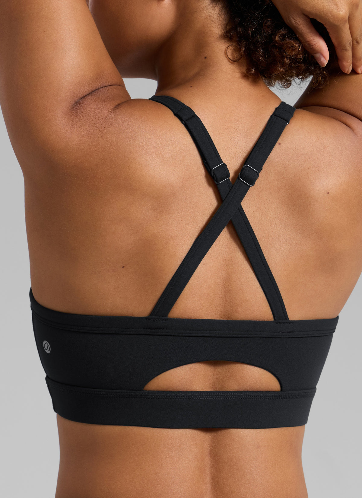 CRZ YOGA Damen Butterlift Verstellbare Dünne Träger Kreuzrücken BHs Schwarz @model_info:Barbara