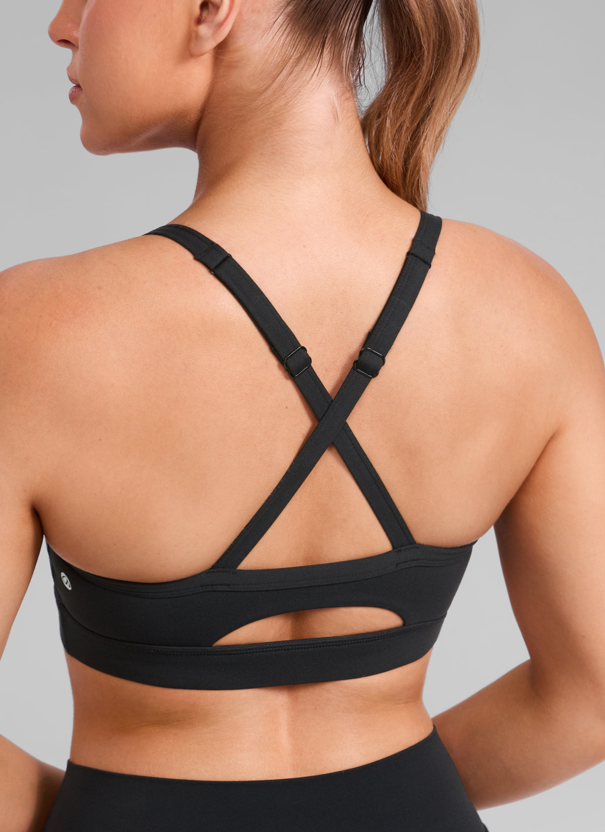 CRZ YOGA Damen Butterlift Verstellbare Dünne Träger Kreuzrücken BHs Schwarz