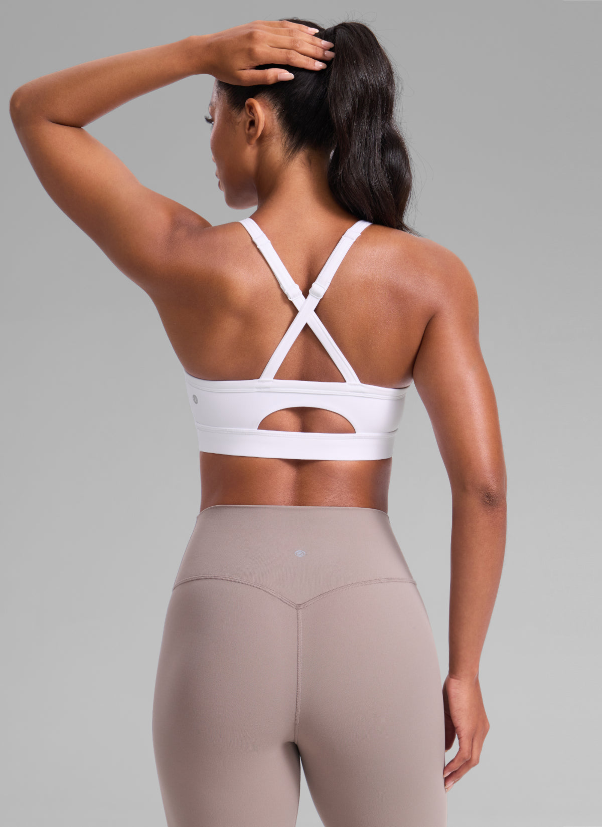 CRZ YOGA Damen Butterlift Verstellbare Dünne Träger Kreuzrücken BHs Weiss @model_info:Crystal