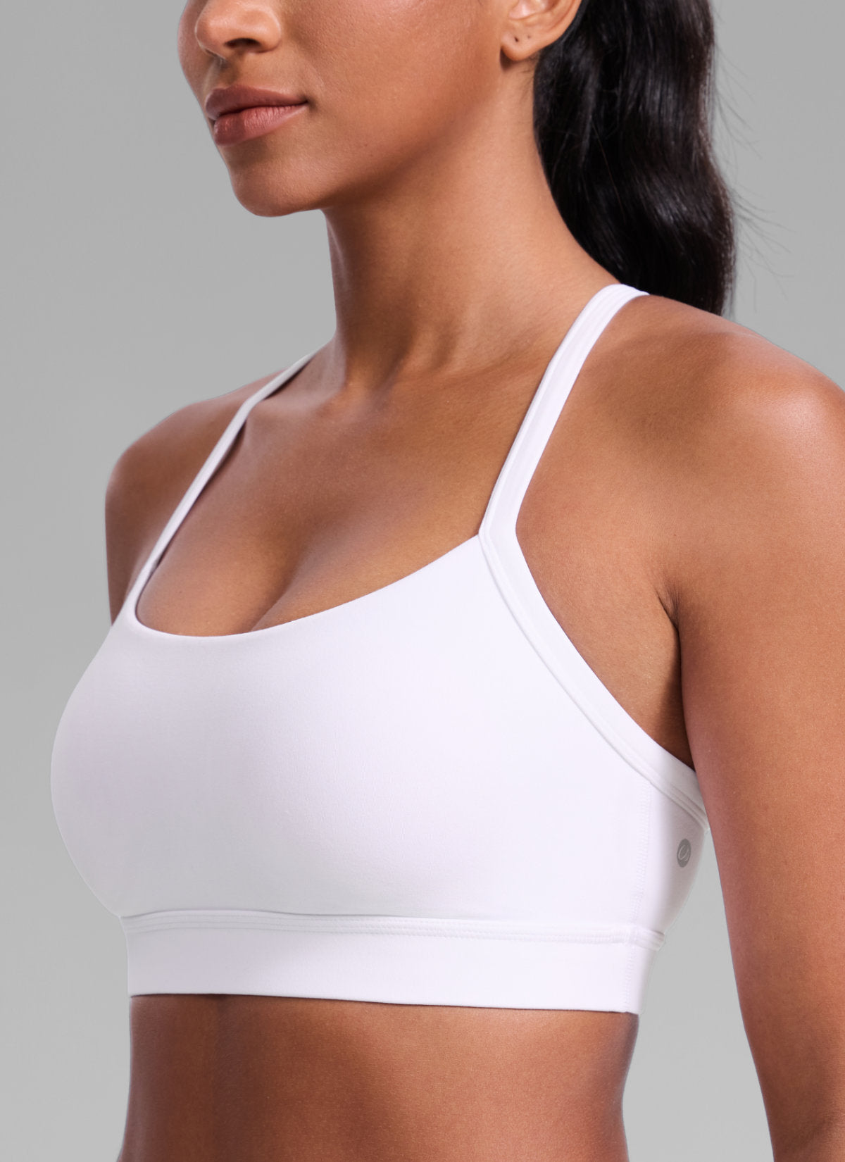 CRZ YOGA Damen Butterlift Verstellbare Dünne Träger Kreuzrücken BHs Weiss