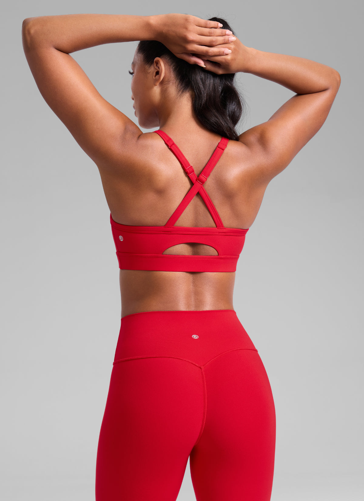 CRZ YOGA Damen Butterlift Verstellbare Dünne Träger Kreuzrücken BHs Aurora Rot @model_info:Crystal
