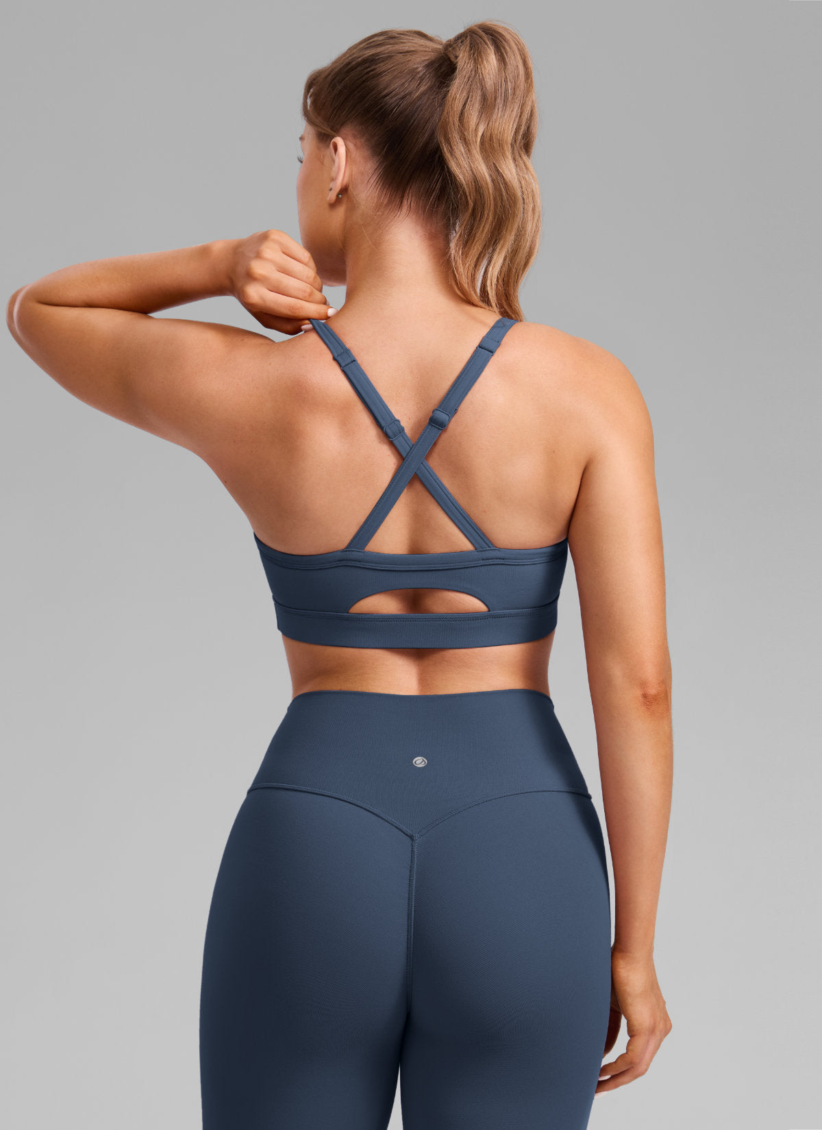 CRZ YOGA Damen Butterlift Verstellbare Dünne Träger Kreuzrücken BHs Sternenlicht