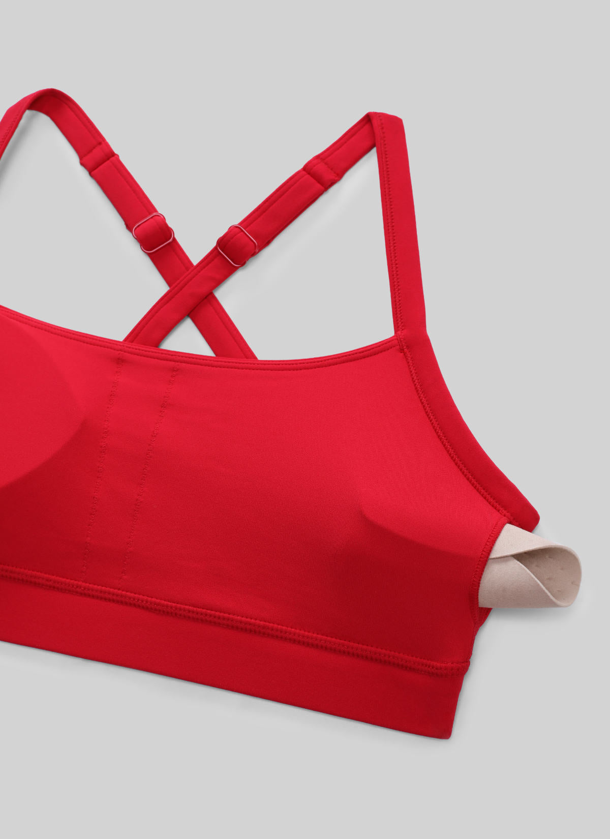 CRZ YOGA Damen Butterlift Verstellbare Dünne Träger Kreuzrücken BHs Aurora Rot