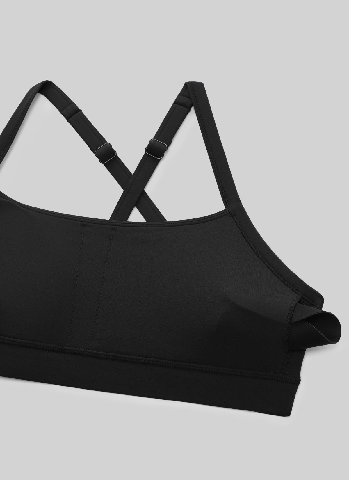 CRZ YOGA Damen Butterlift Verstellbare Dünne Träger Kreuzrücken BHs Schwarz