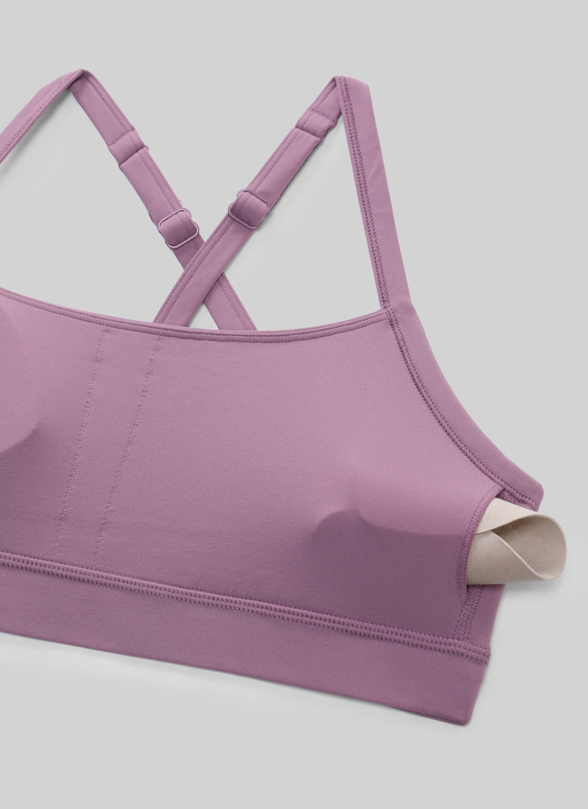 CRZ YOGA Damen Butterlift Verstellbare Dünne Träger Kreuzrücken BHs Lavendel Hell
