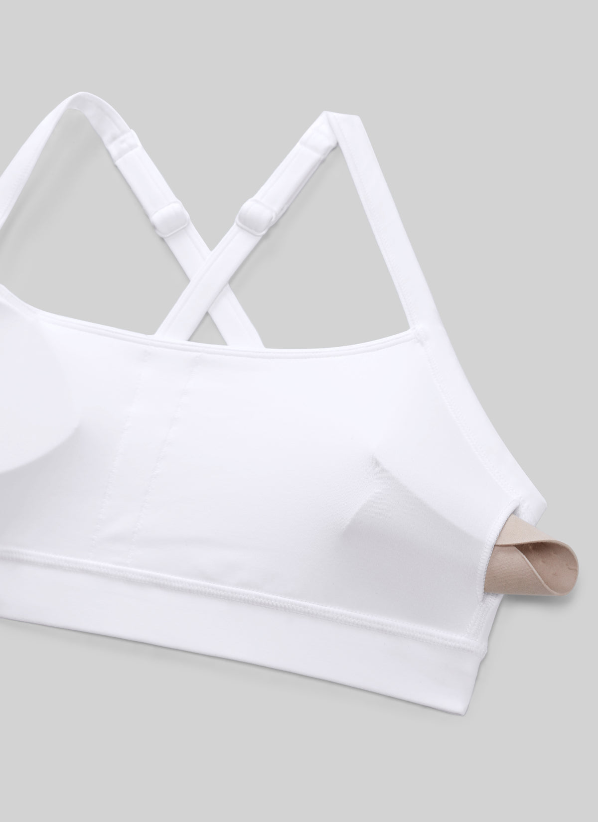 CRZ YOGA Damen Butterlift Verstellbare Dünne Träger Kreuzrücken BHs Weiss