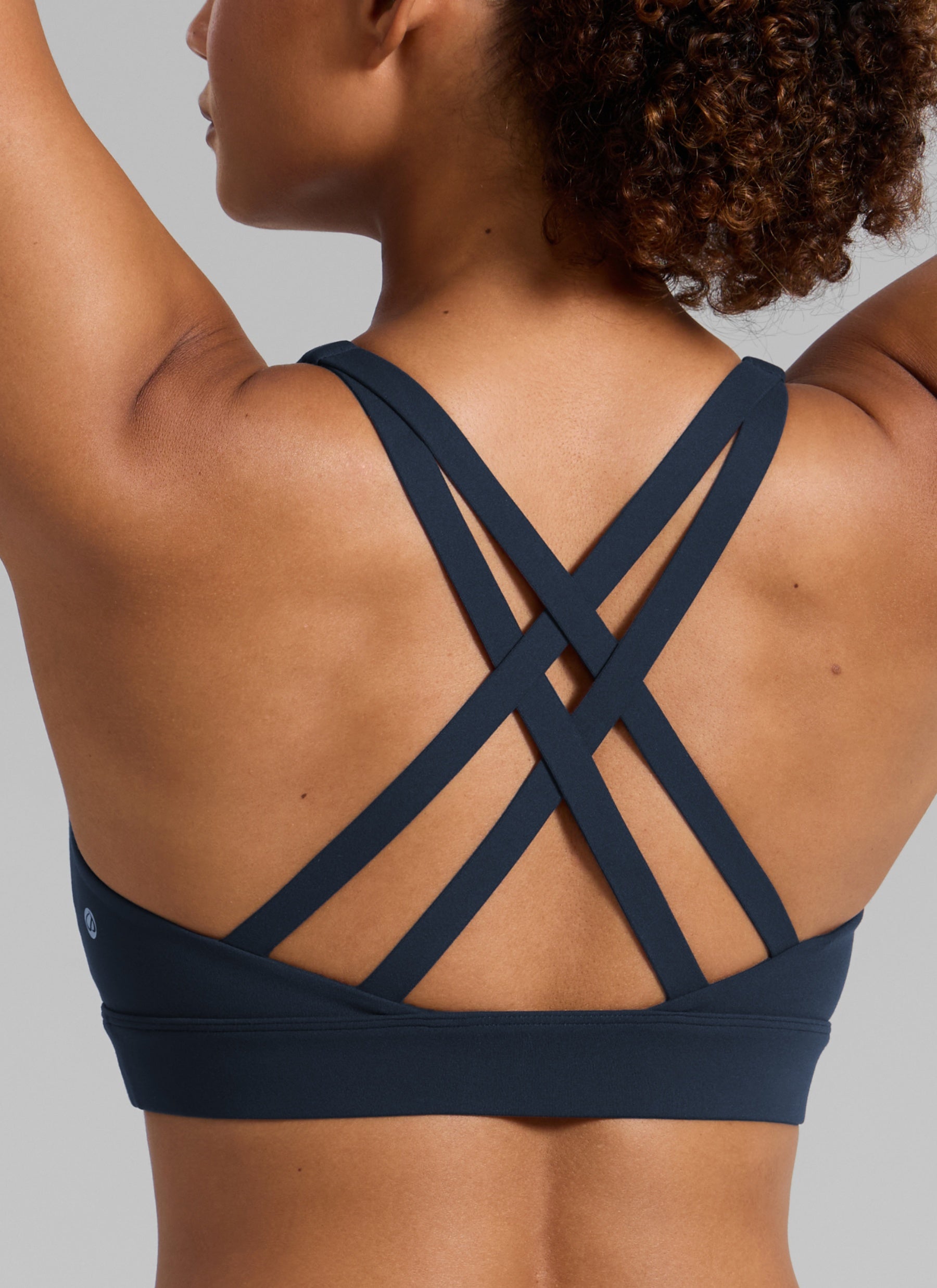 CRZ YOGA Damen Butterlift Breite Träger Kreuzrücken Sports BHs Echte Marine @model_info:Barbara