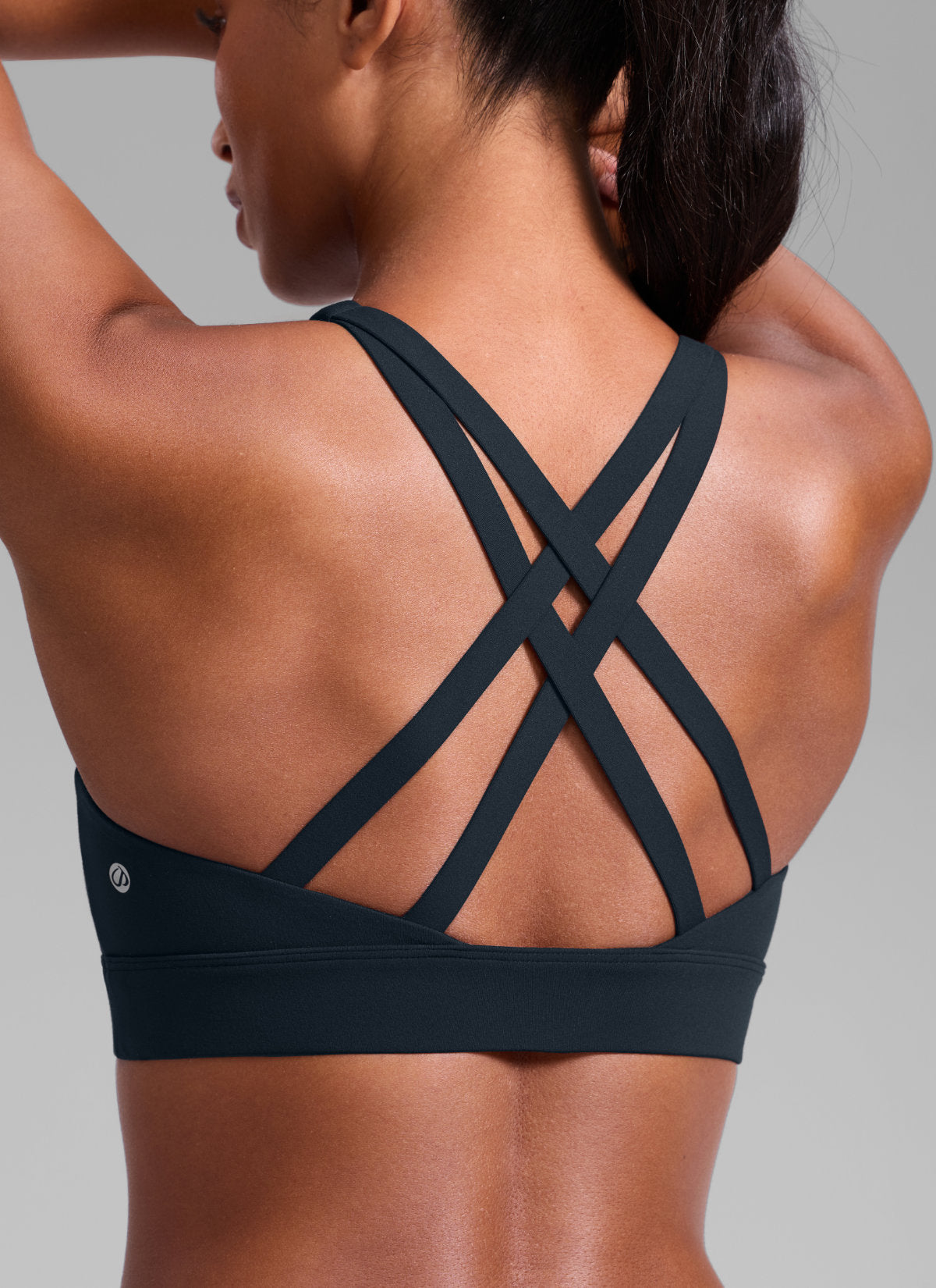 CRZ YOGA Damen Butterlift Breite Träger Kreuzrücken Sports BHs Echte Marine