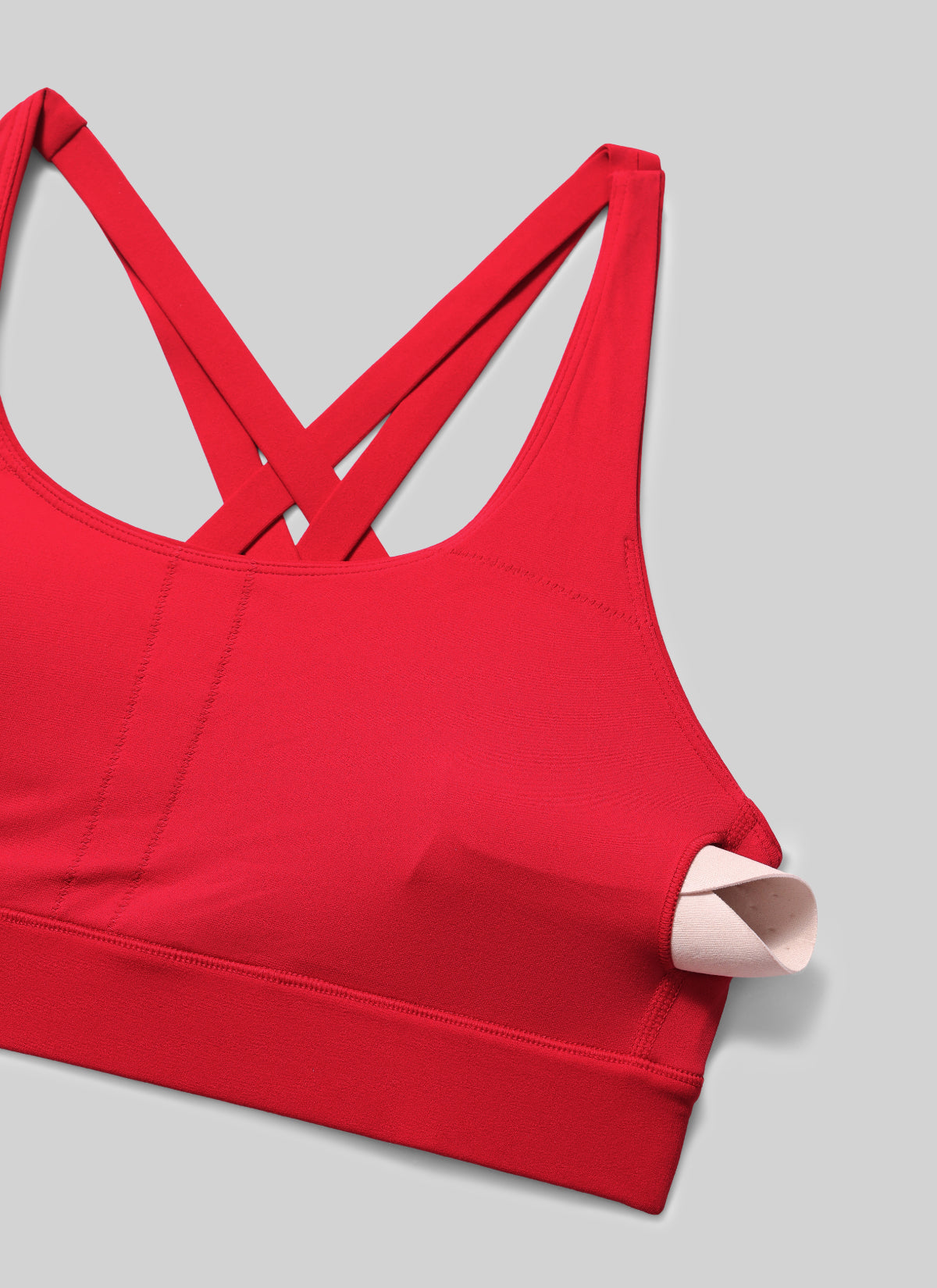CRZ YOGA Damen Butterlift Breite Träger Kreuzrücken Sports BHs Aurora Rot