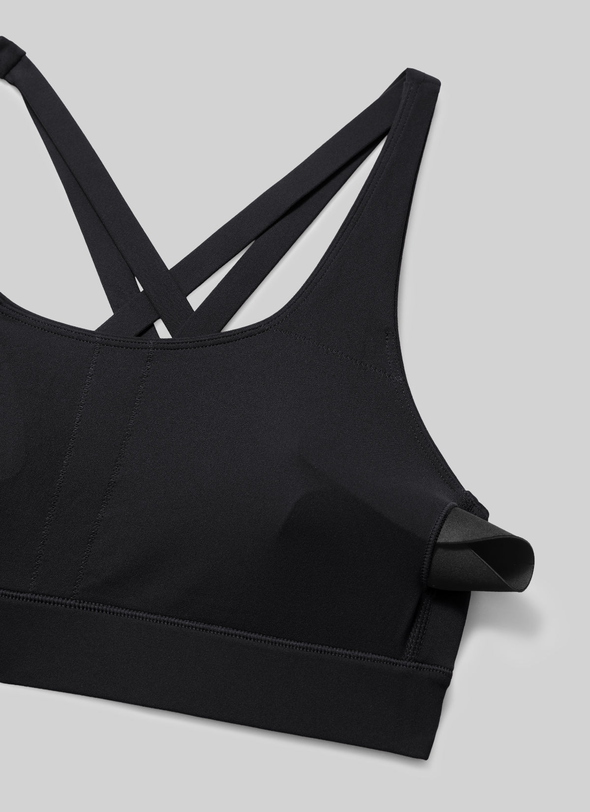 CRZ YOGA Damen Butterlift Breite Träger Kreuzrücken Sports BHs Schwarz