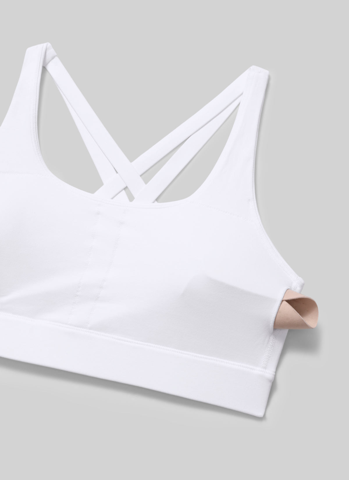 CRZ YOGA Damen Butterlift Breite Träger Kreuzrücken Sports BHs Weiss