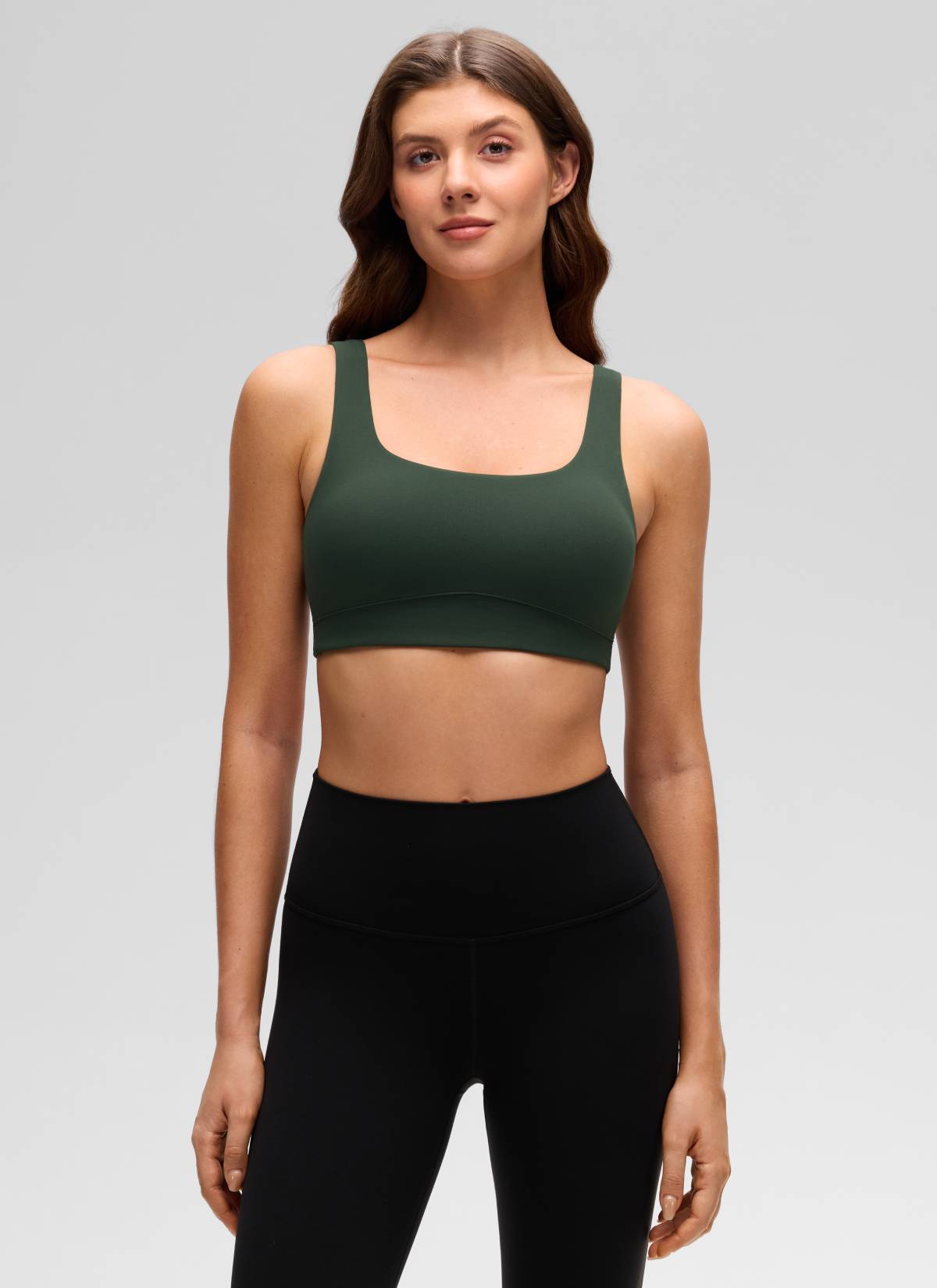 CRZ YOGA Women's Butterluxe Yoga U Back Sports Bra Light Support Legende Grün