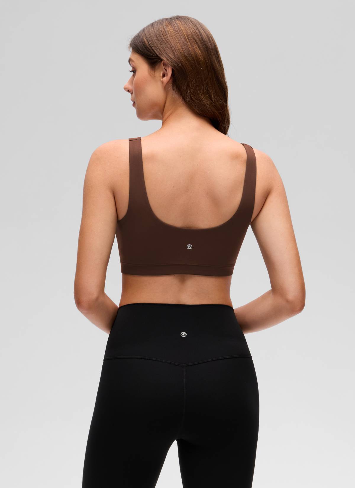 CRZ YOGA Women's Butterluxe Yoga U Back Sports Bra Light Support Lava Braun