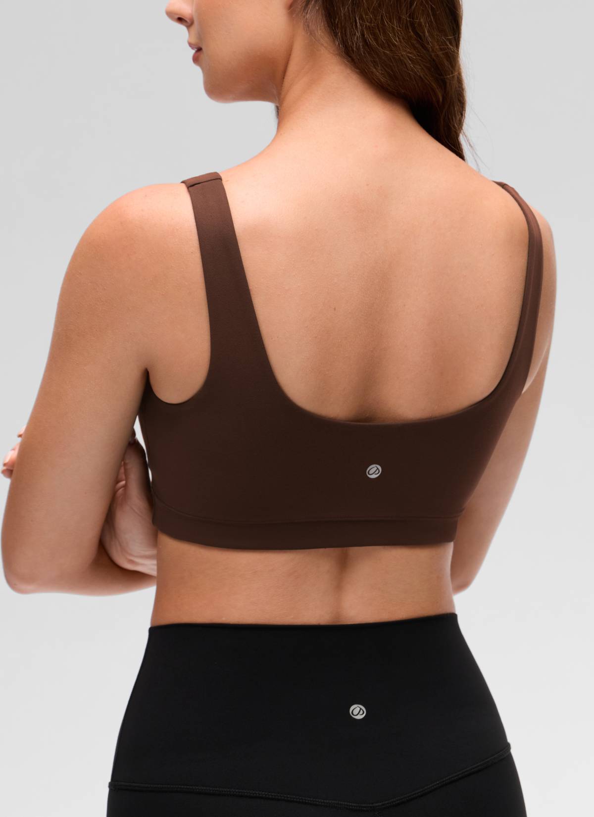 CRZ YOGA Women's Butterluxe Yoga U Back Sports Bra Light Support Lava Braun