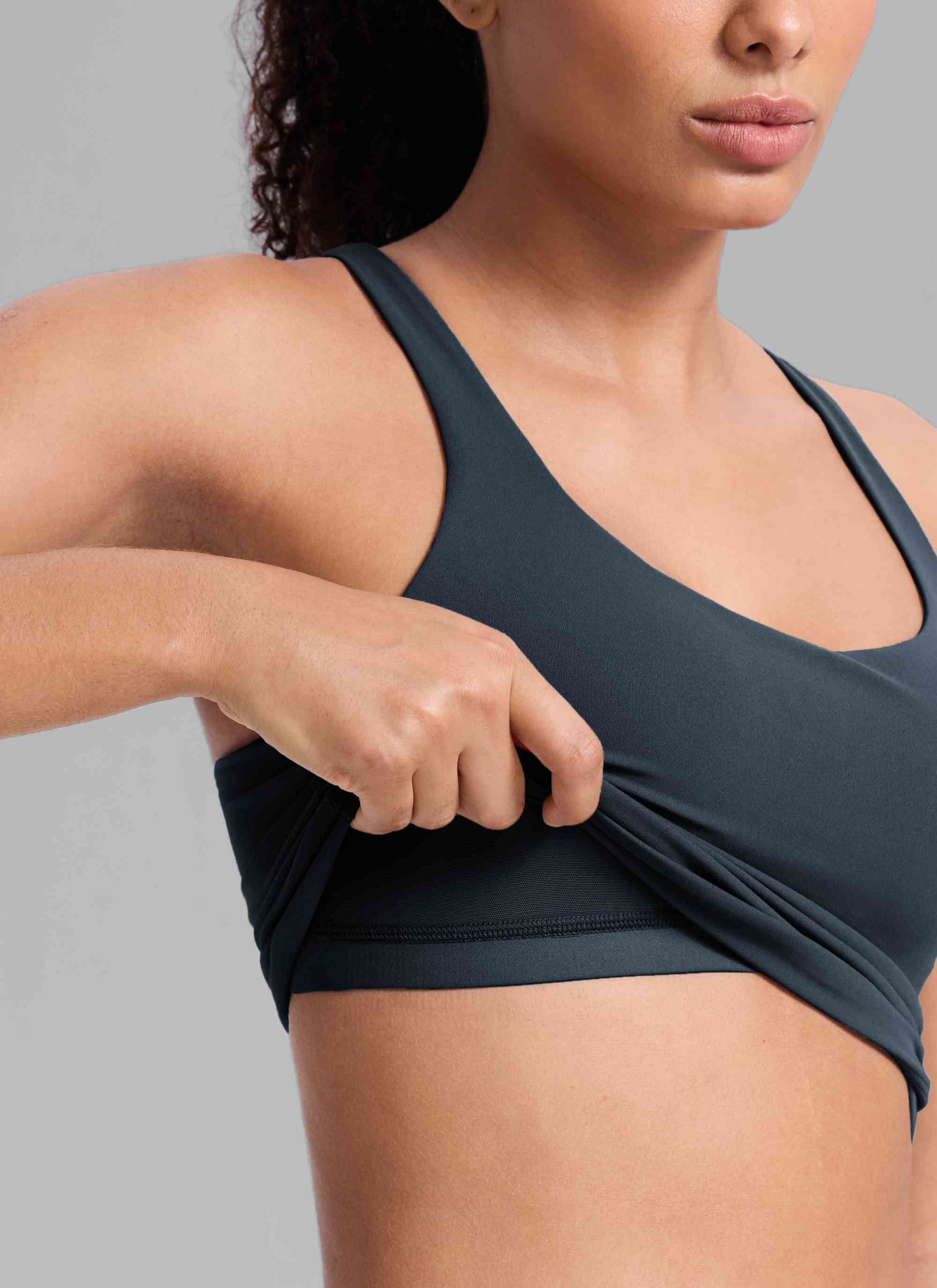 CRZ YOGA Damen Butterlift Verstellbarer Riemen V-Ausschnitt Tanktops Echte Marine