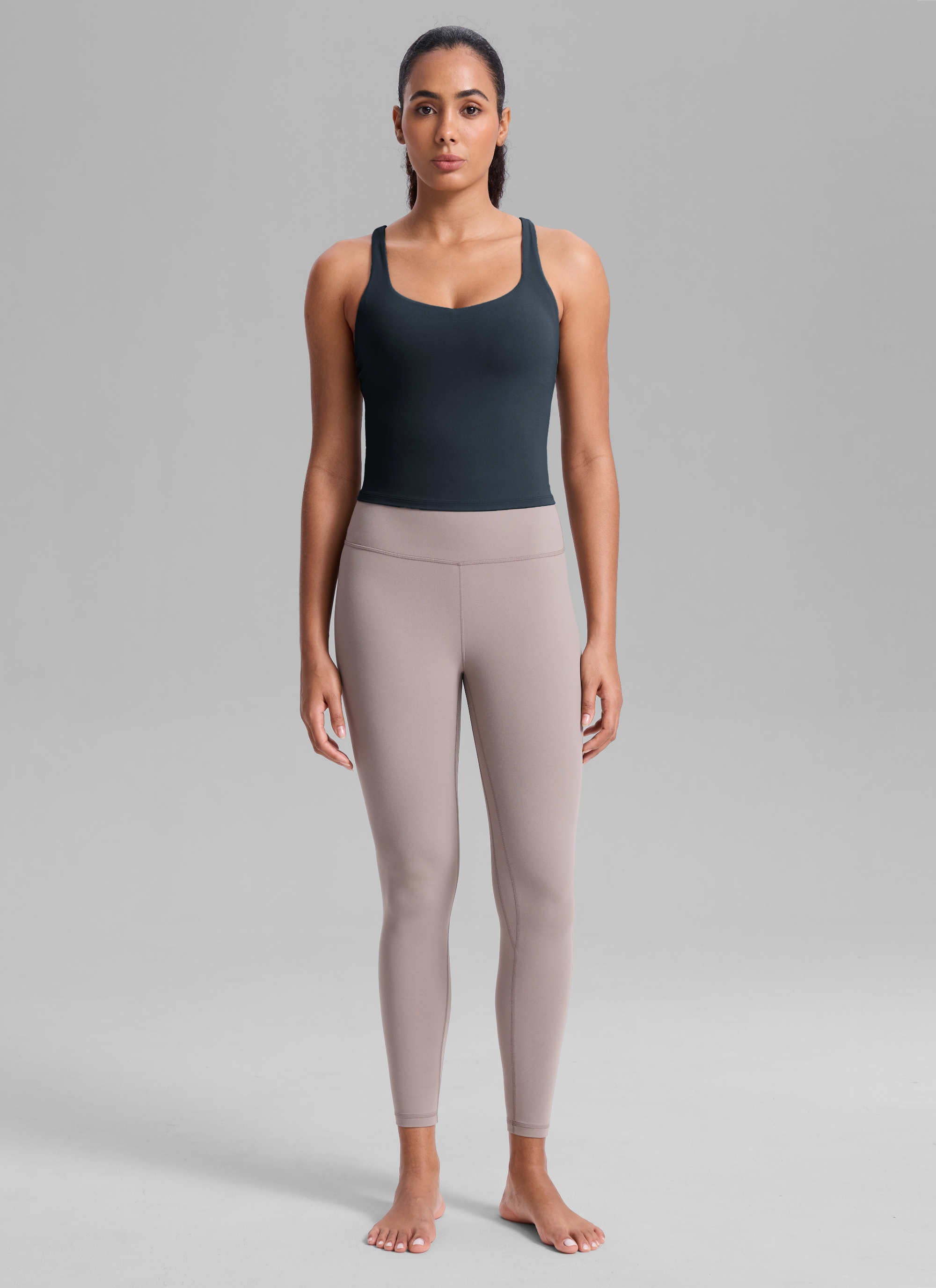 CRZ YOGA Damen Butterlift Verstellbarer Riemen V-Ausschnitt Tanktops Echte Marine