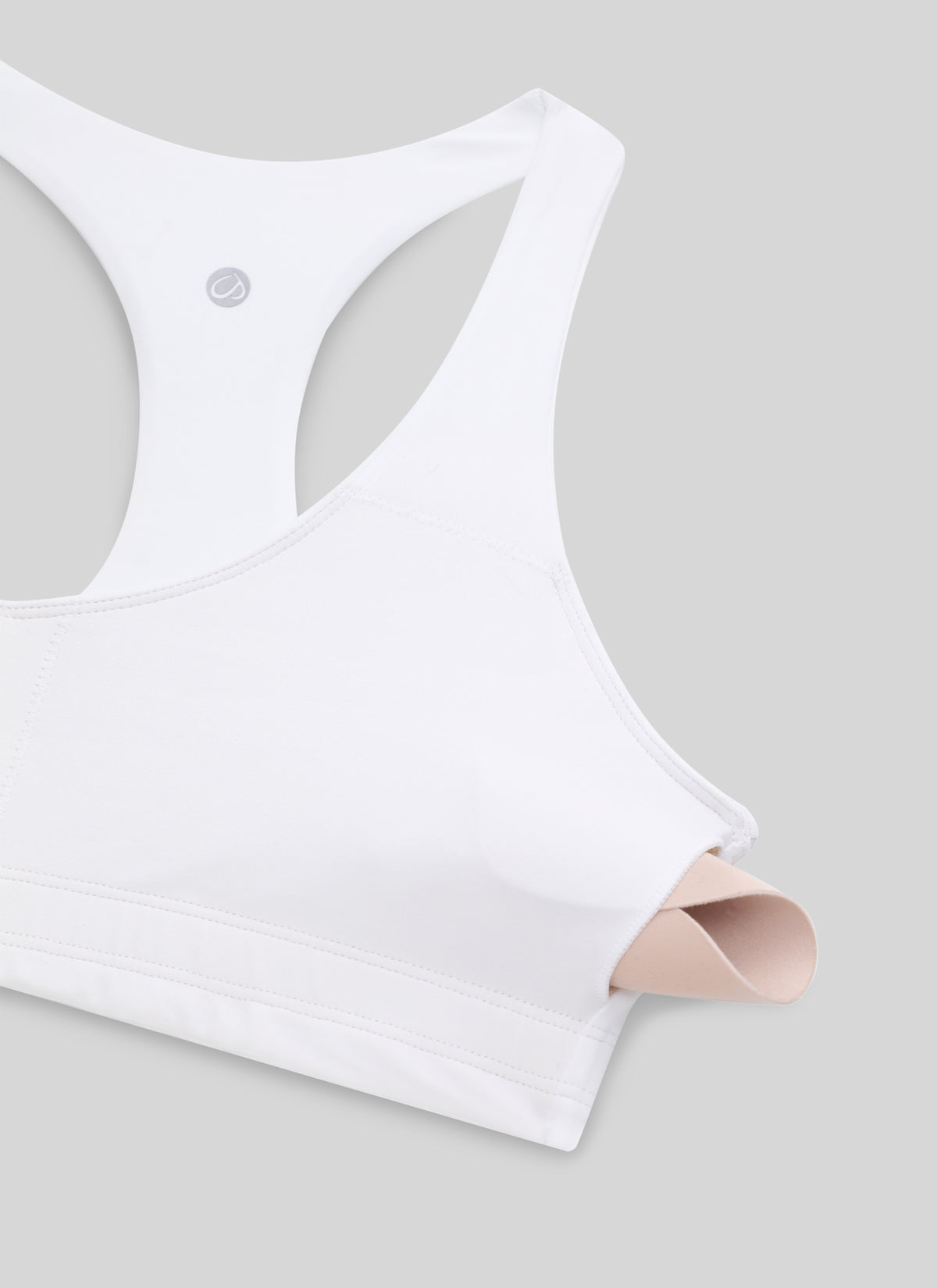 CRZ YOGA Damen Butterluxe V-Ausschnitt Racerback Sport BH Weiss