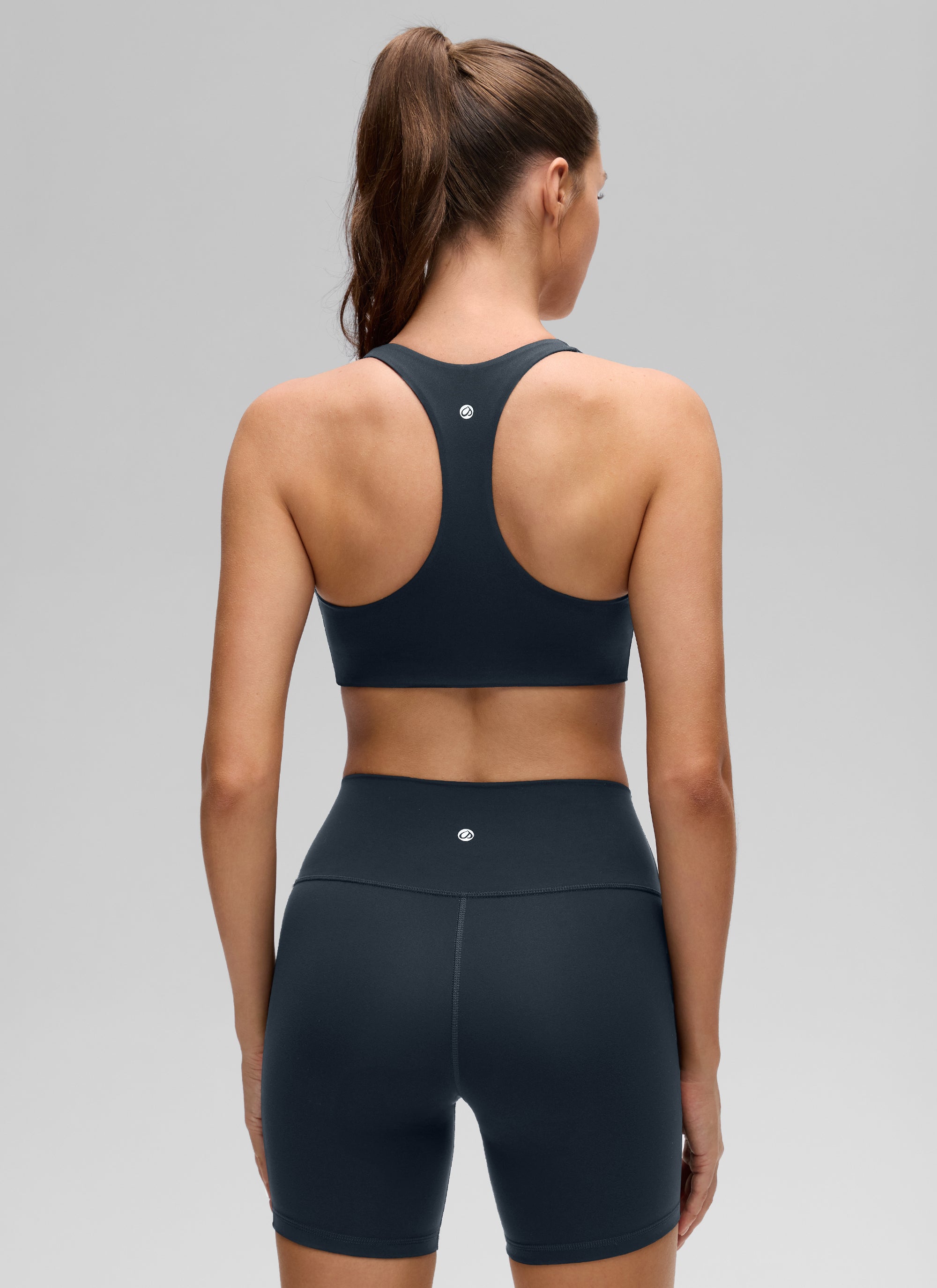 CRZ YOGA Damen Butterluxe V-Ausschnitt Racerback Sport BH Echte Marine