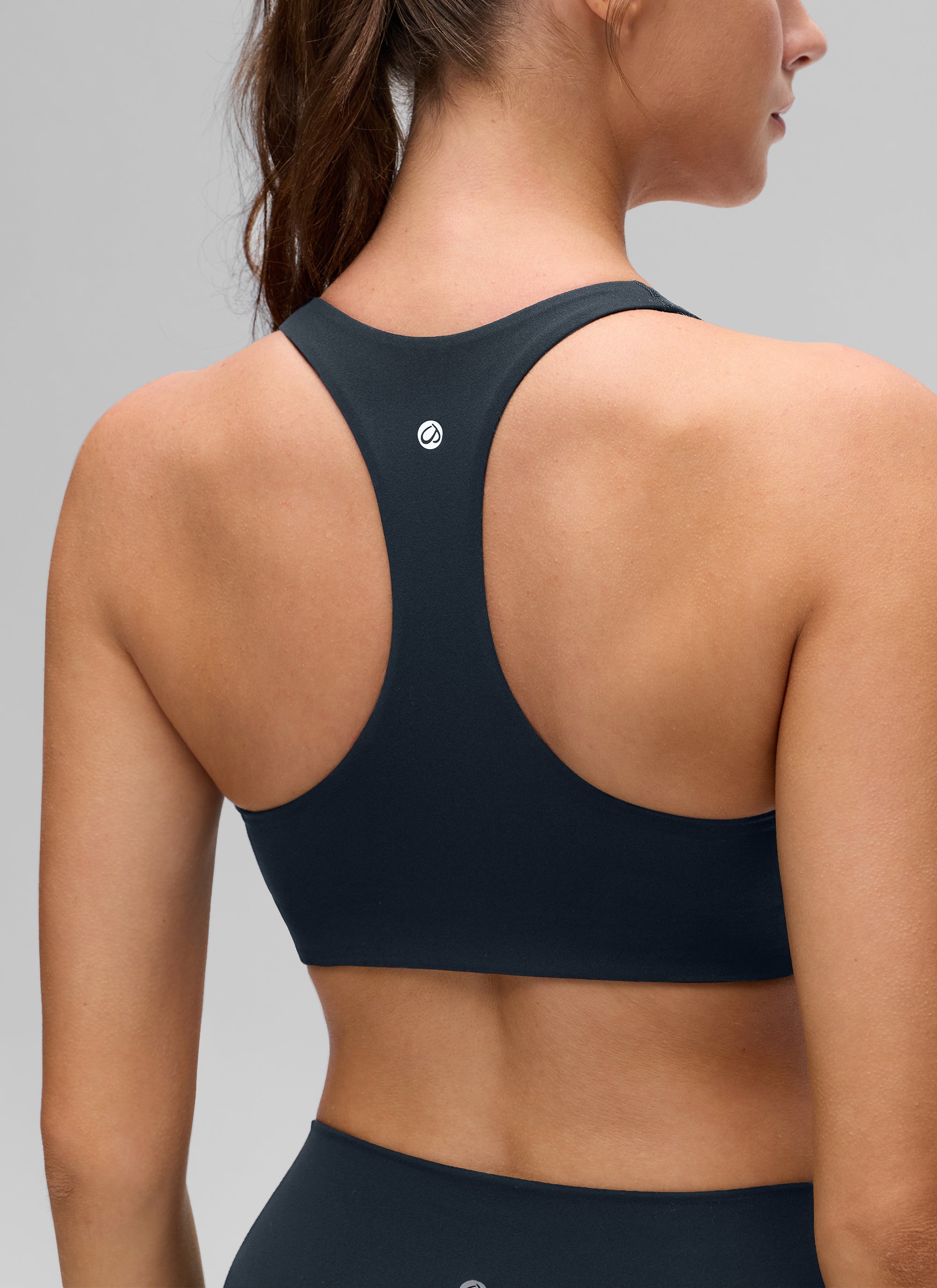 CRZ YOGA Damen Butterluxe V-Ausschnitt Racerback Sport BH Echte Marine