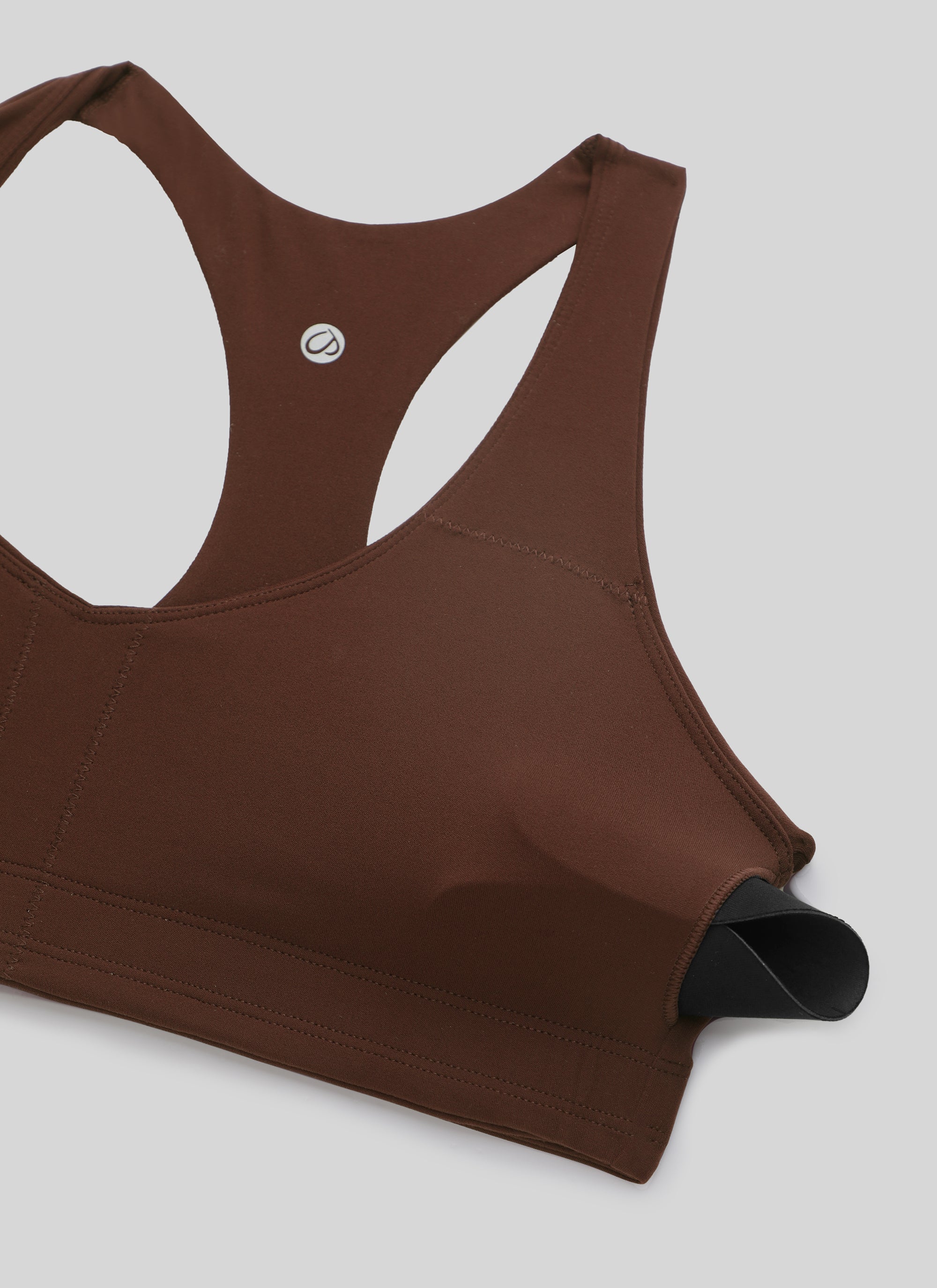 CRZ YOGA Damen Butterluxe V-Ausschnitt Racerback Sport BH Lava Braun