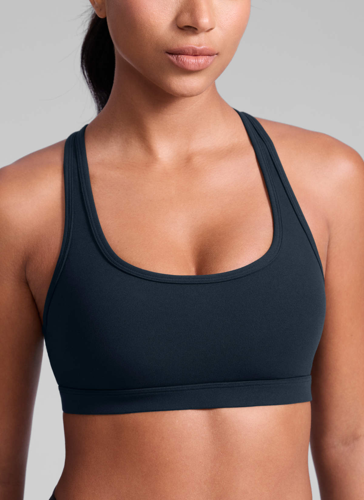 CRZ YOGA Damen Butterlift Racerback U-Ausschnitt Sports BHs Echte Marine