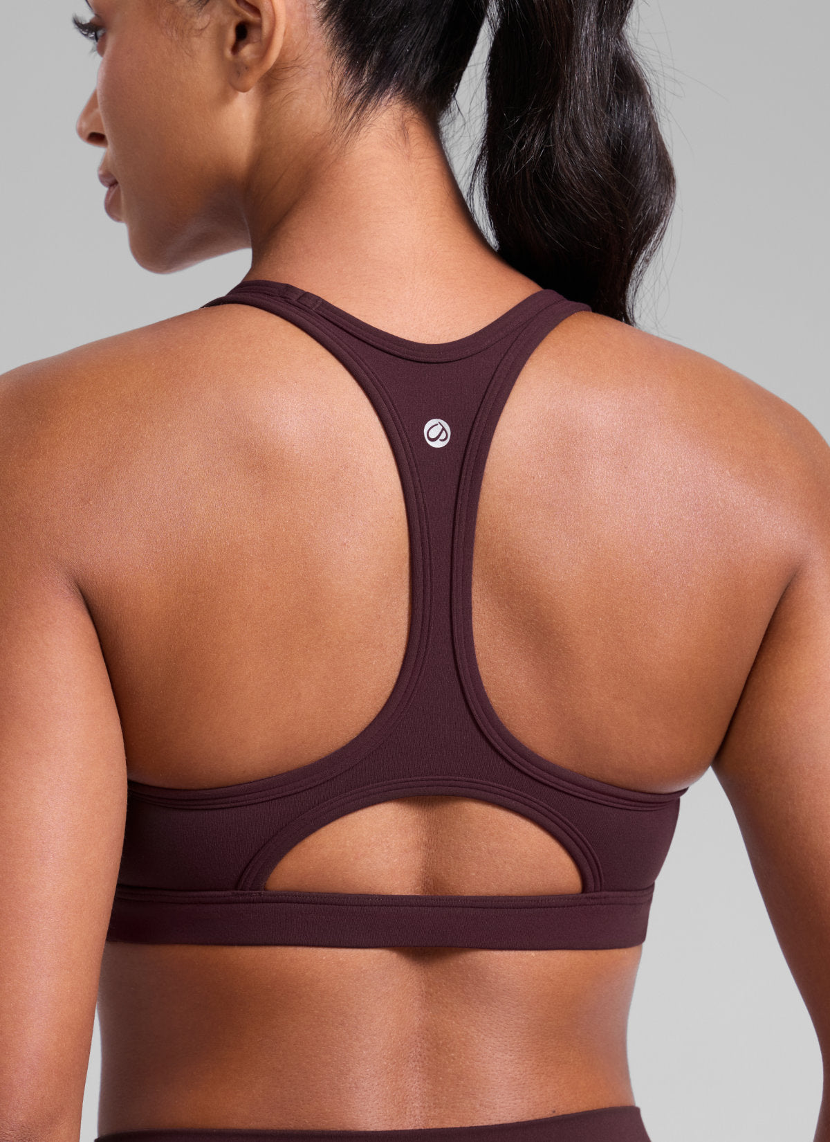 CRZ YOGA Damen Butterlift Racerback U-Ausschnitt Sports BHs Reife Pflaume