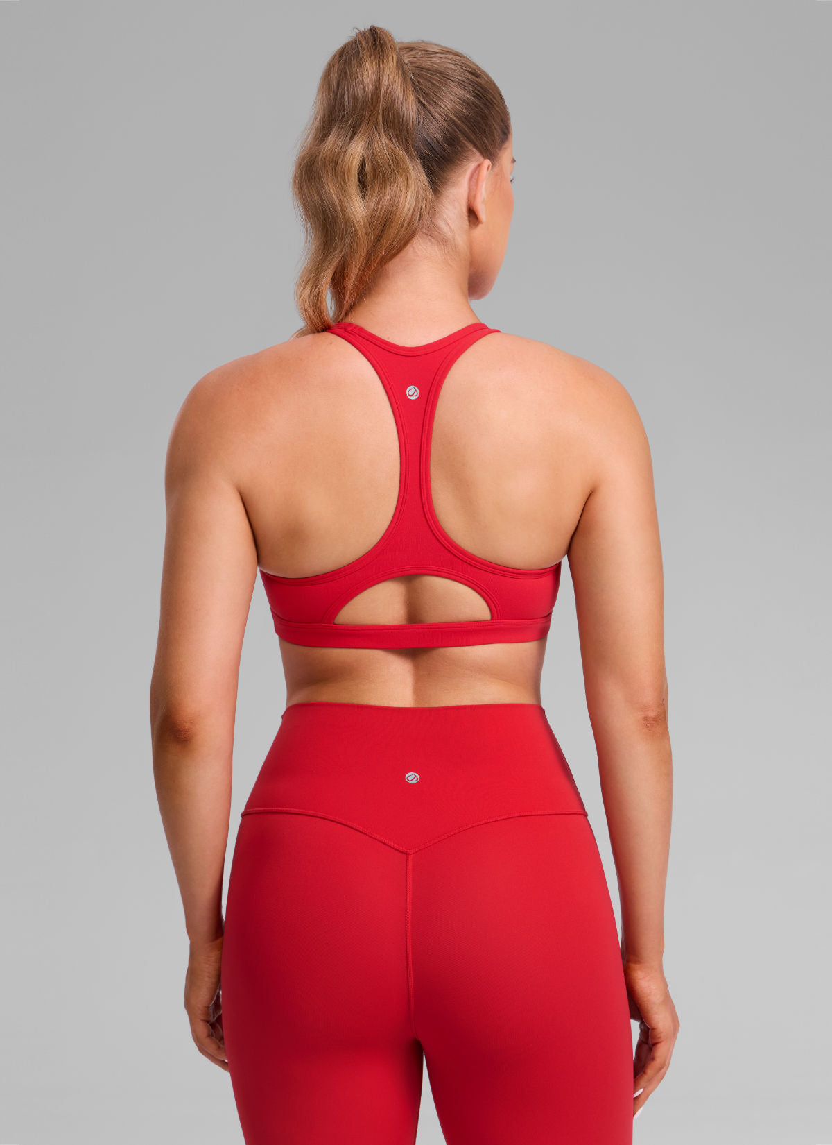 CRZ YOGA Damen Butterlift Racerback U-Ausschnitt Sports BHs Aurora Rot