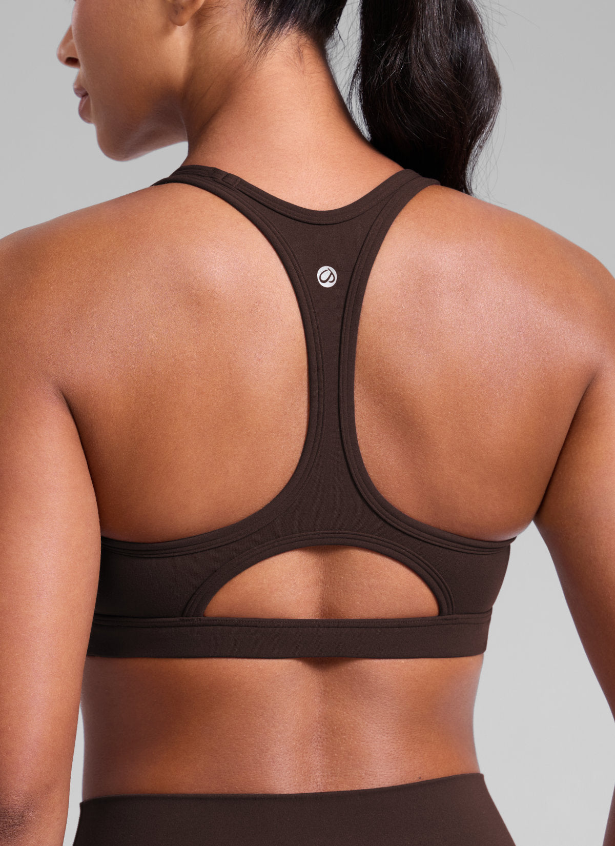 CRZ YOGA Damen Butterlift Racerback U-Ausschnitt Sports BHs Heißes Fudge-Brown