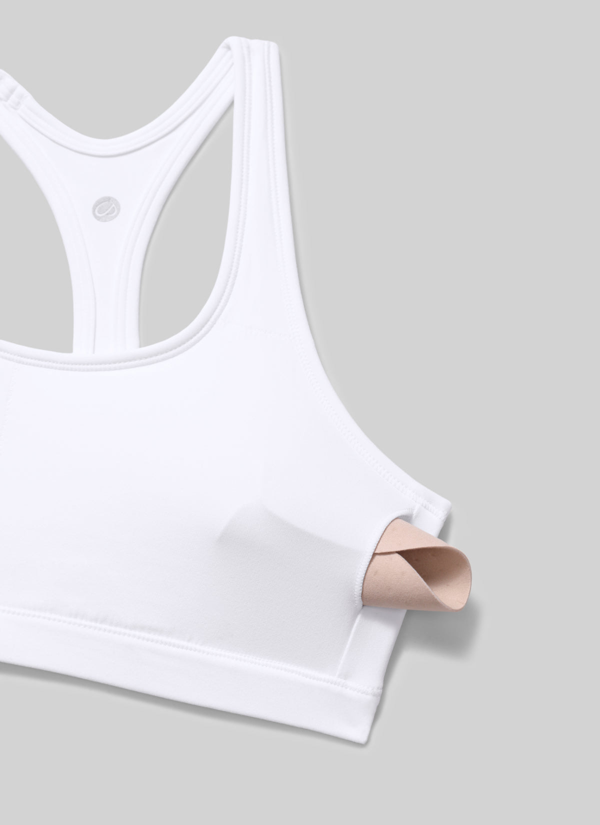 CRZ YOGA Damen Butterlift Racerback U-Ausschnitt Sports BHs Weiss