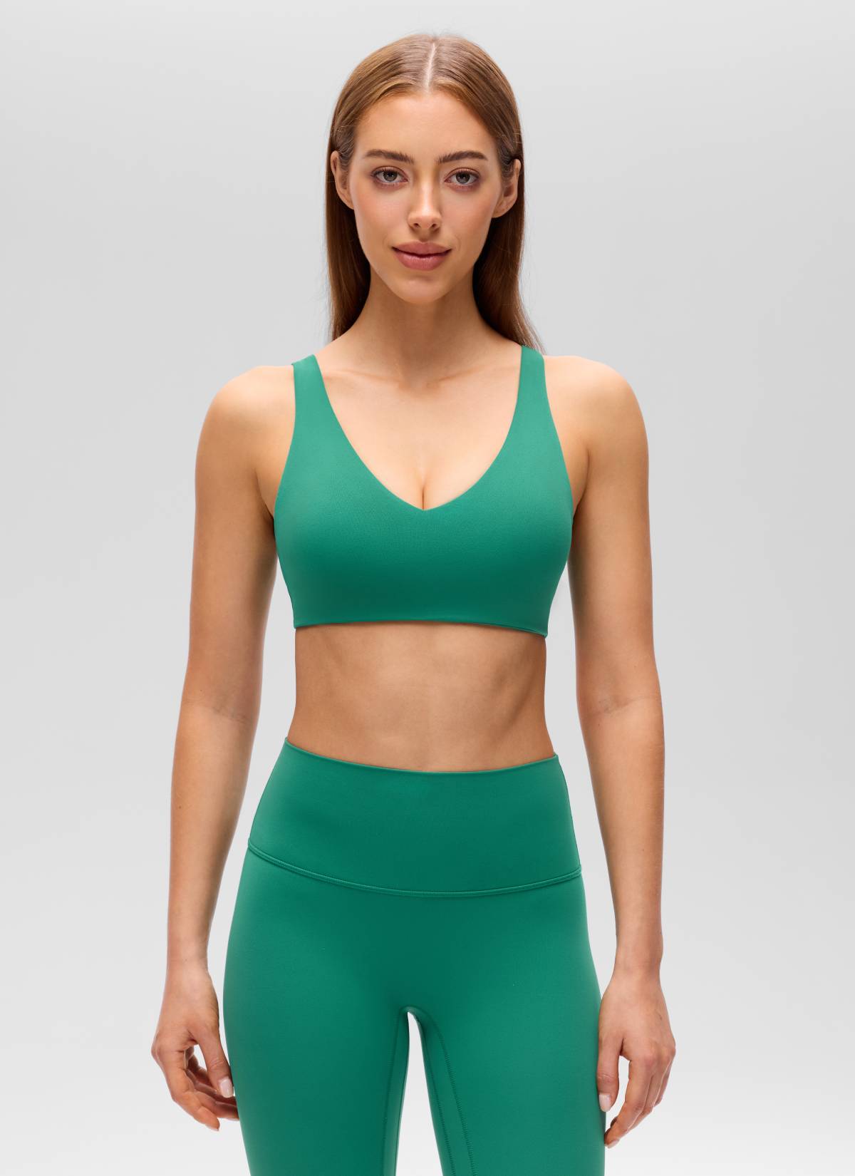 CRZ YOGA Women's Butterluxe Yoga U Back Sports Bra Light Support Cascadia Grün