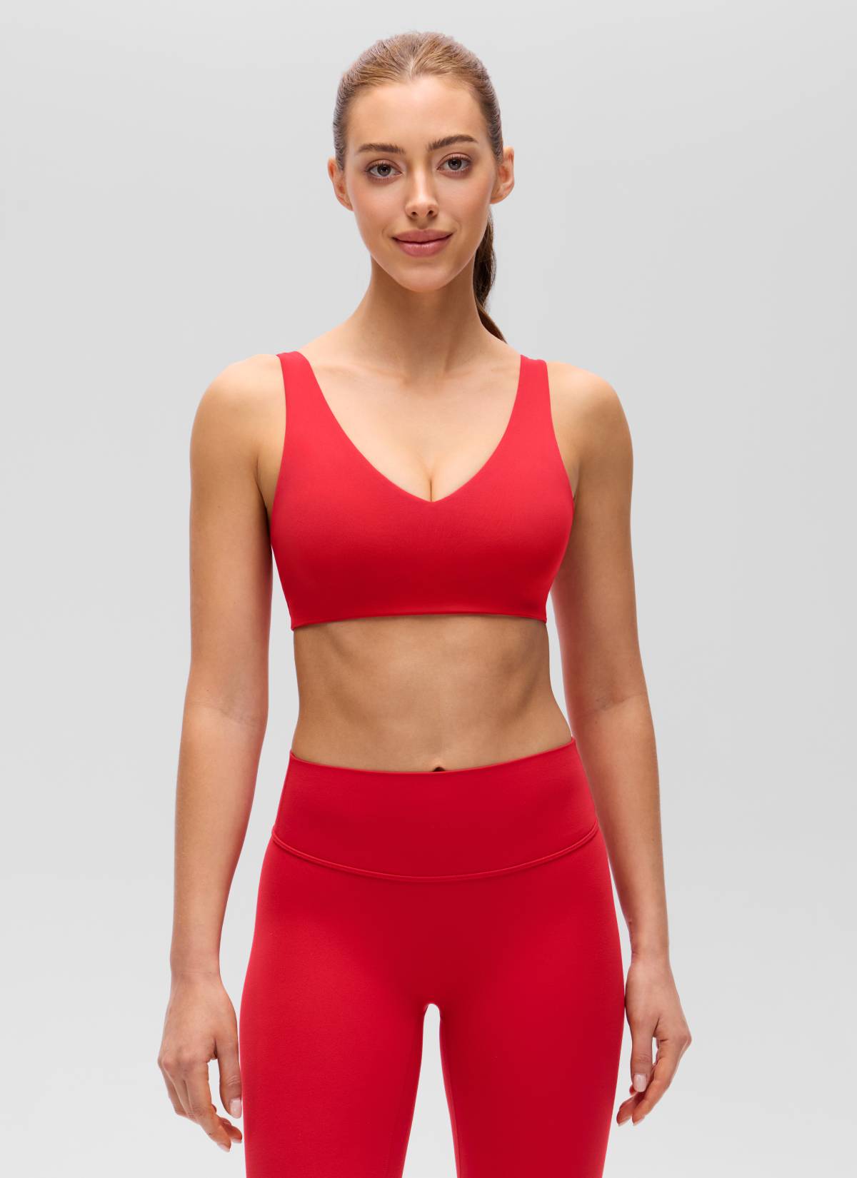 CRZ YOGA Women's Butterluxe Yoga U Back Sports Bra Light Support Aurora Rot