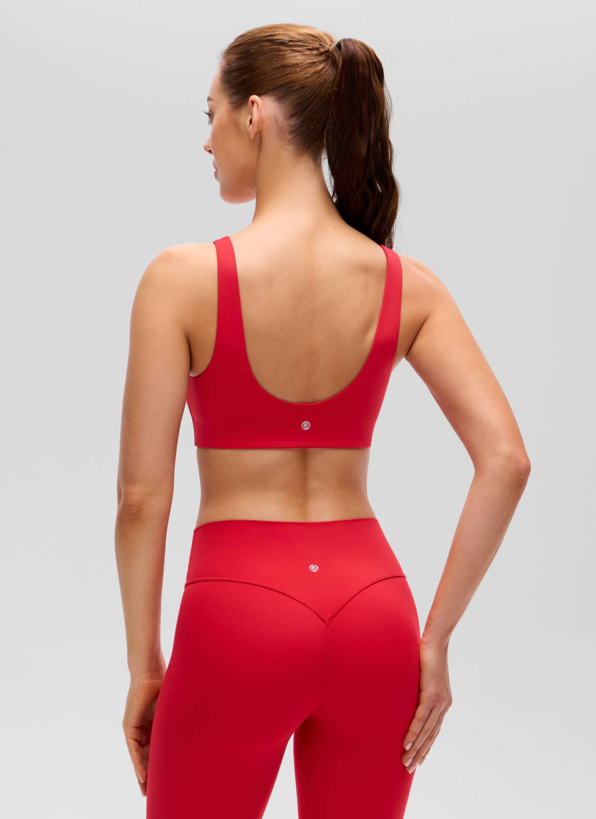 CRZ YOGA Women's Butterluxe Yoga U Back Sports Bra Light Support Aurora Rot