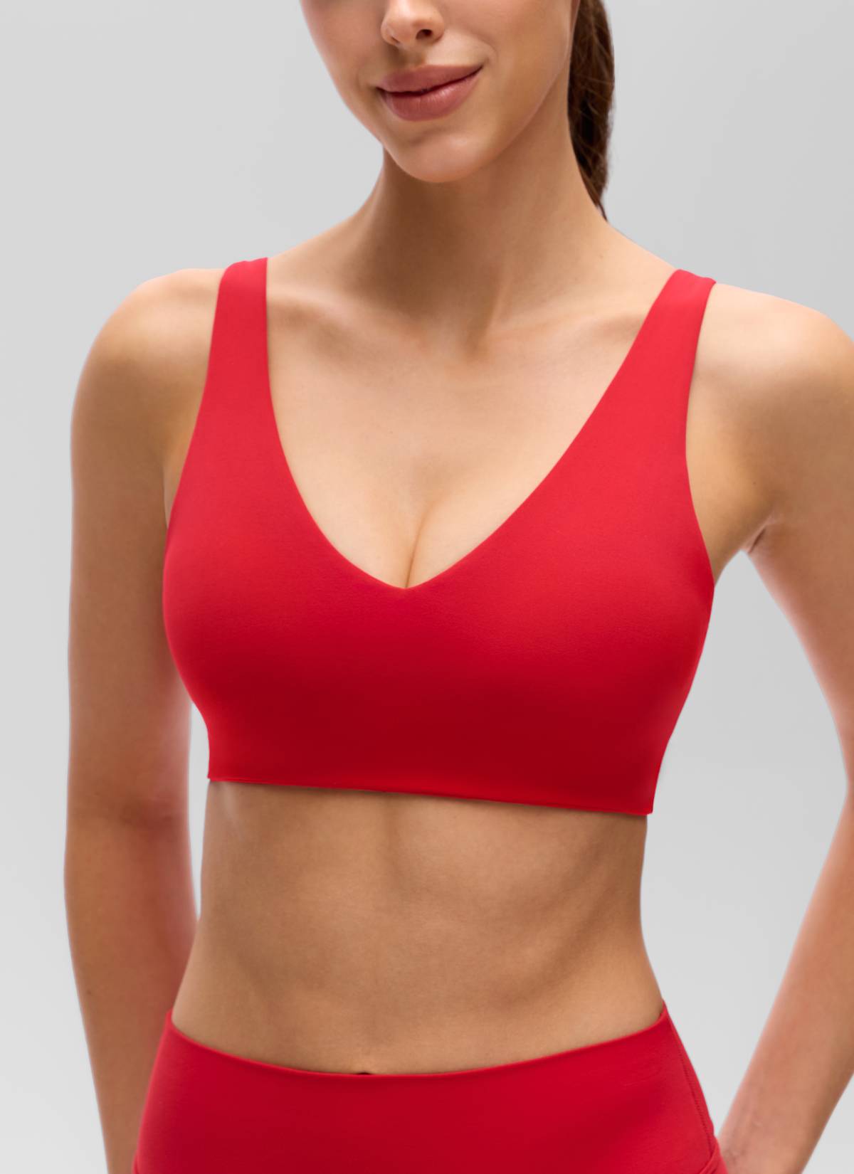 CRZ YOGA Women's Butterluxe Yoga U Back Sports Bra Light Support Aurora Rot