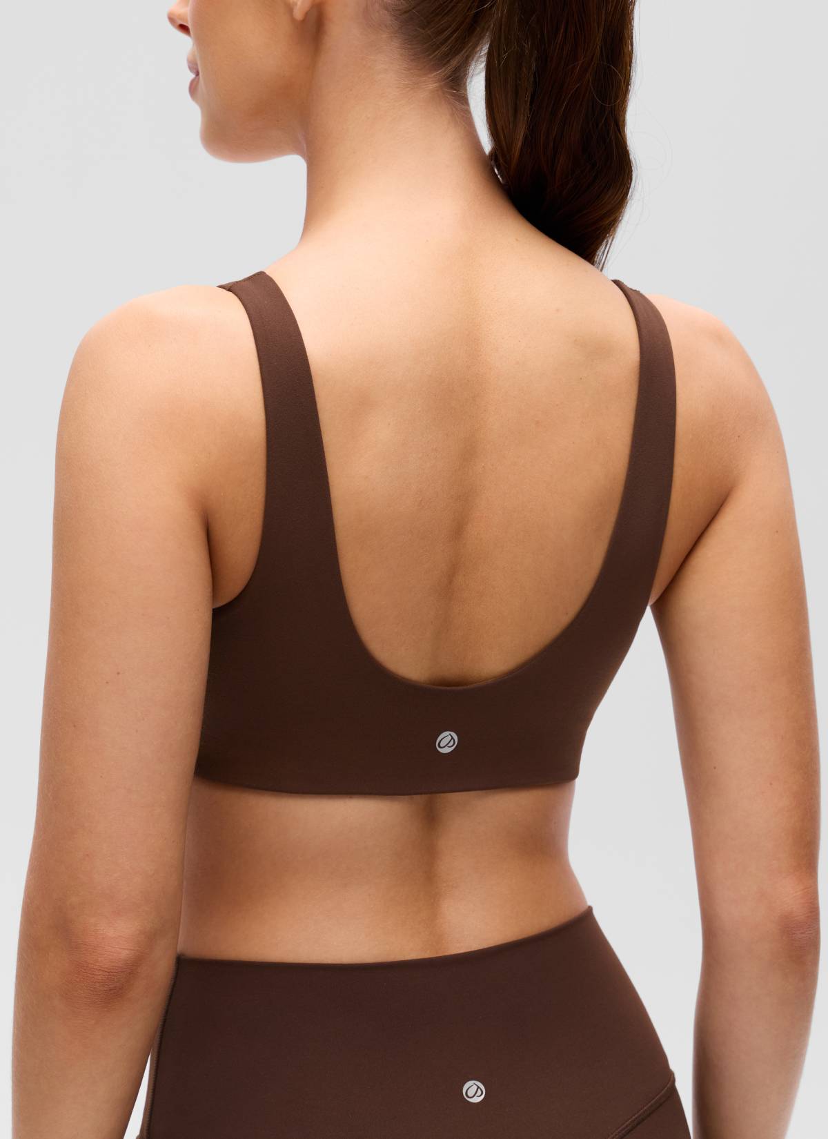 CRZ YOGA Women's Butterluxe Yoga U Back Sports Bra Light Support Lava Braun