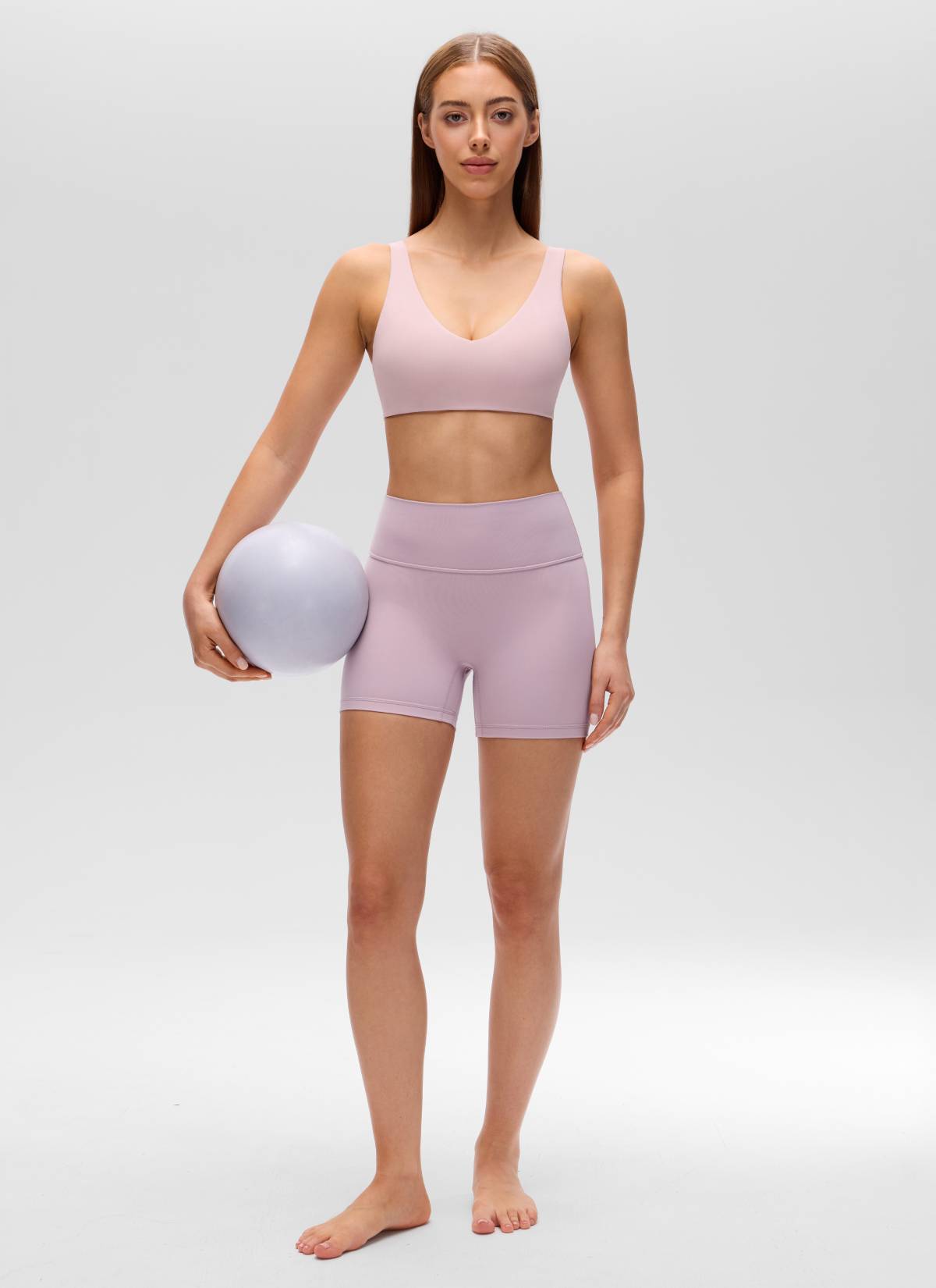 CRZ YOGA Women's Butterluxe Yoga U Back Sports Bra Light Support Rosa Haze