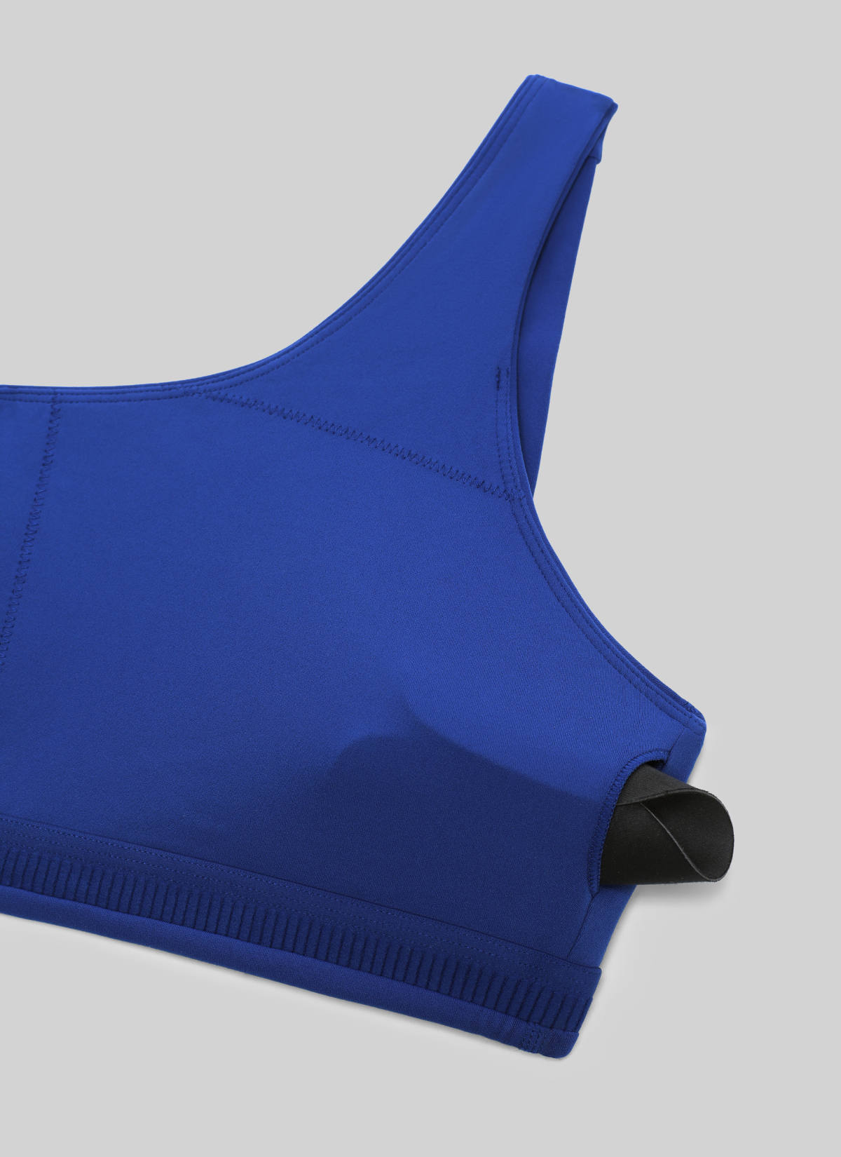 CRZ YOGA Damen Butterlift Sport-BH mit Asymmetrischen Trägern Wellen Blau