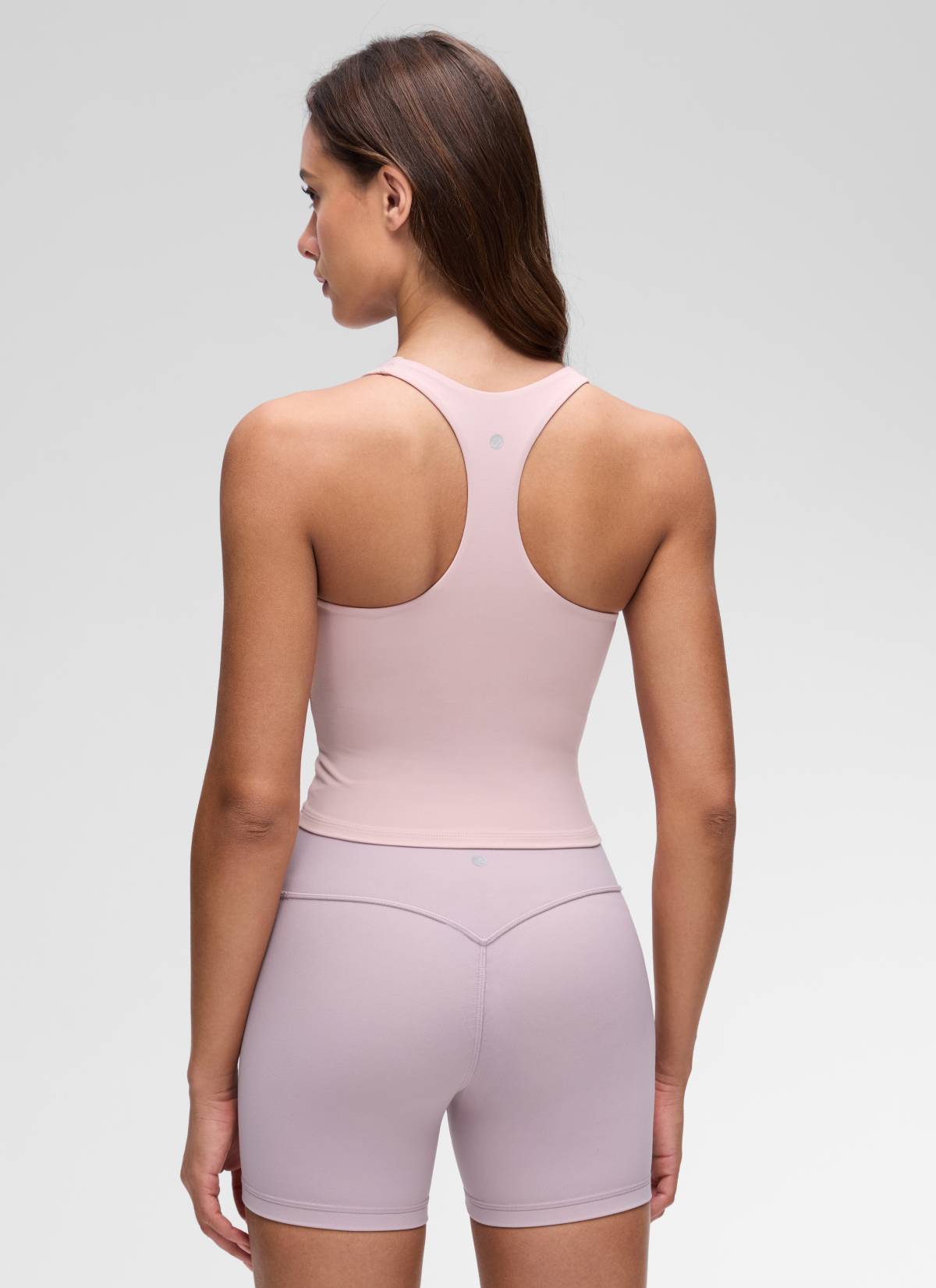 CRZ YOGA Damen V-Ausschnitt Crop Tanktops Bra Racerback Rosa Haze