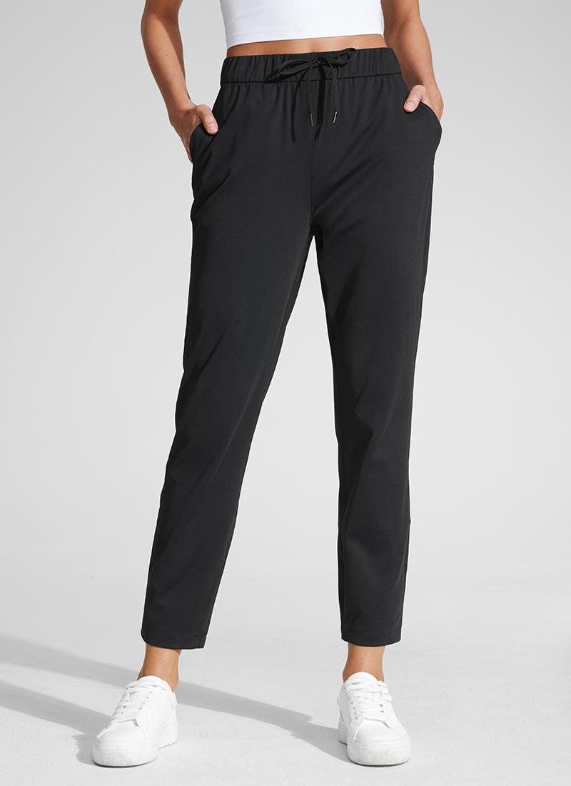 CRZ YOGA Damen 7/8 Stretch Sporthose mit Taschen - 69cm Schwarz