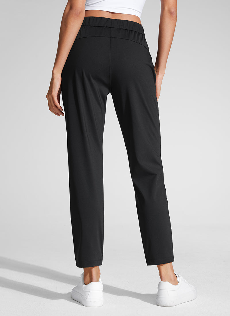 CRZ YOGA Damen 7/8 Stretch Sporthose mit Taschen - 69cm Schwarz