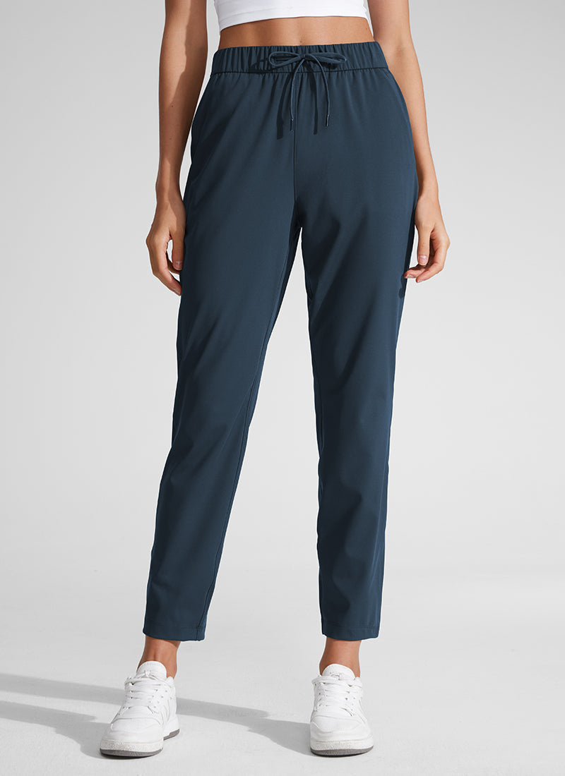 CRZ YOGA Damen 7/8 Stretch Sporthose mit Taschen - 69cm Echte Marine