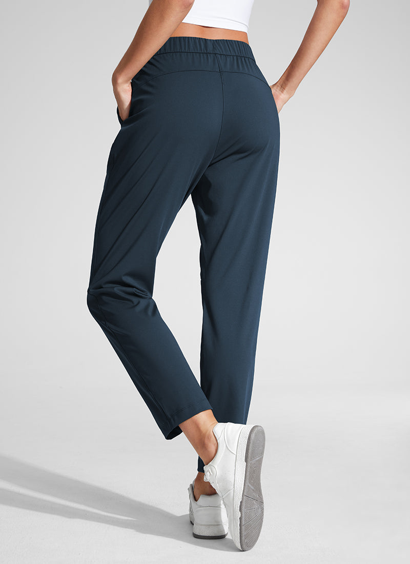 CRZ YOGA Damen 7/8 Stretch Sporthose mit Taschen - 69cm Echte Marine
