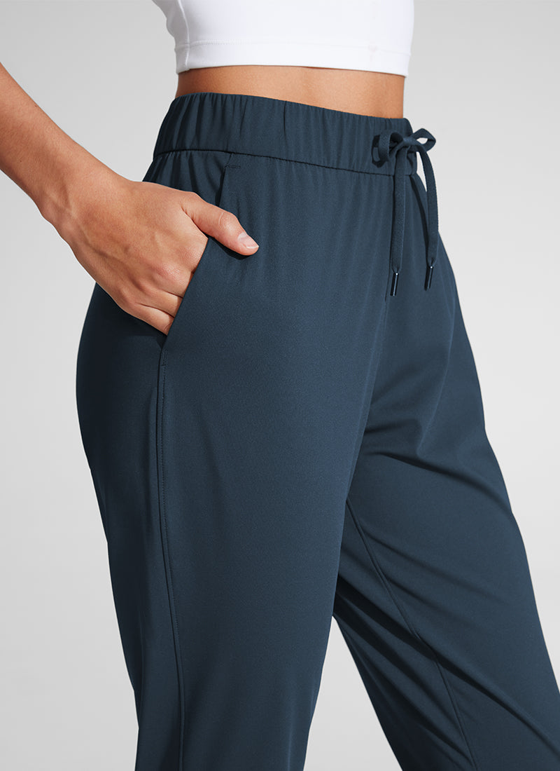 CRZ YOGA Damen 7/8 Stretch Sporthose mit Taschen - 69cm Echte Marine